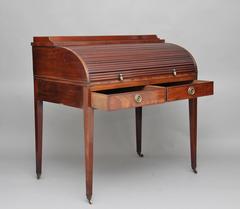 19th Century Regency Mahogany Roll Top Writing Desk