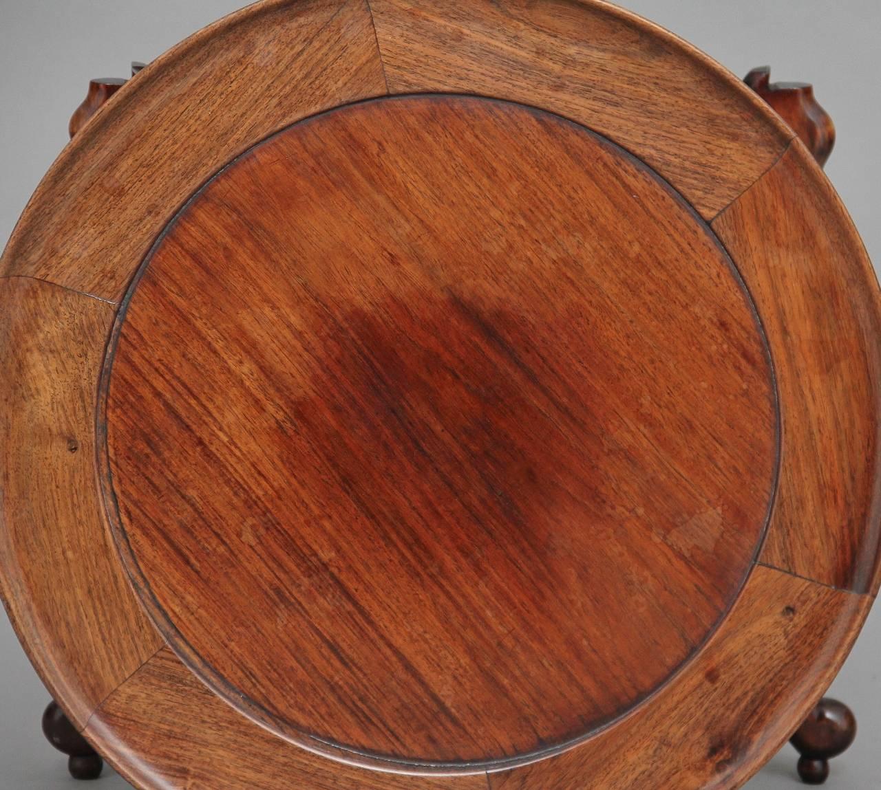 19th Century Chinese Rosewood Occasional Table In Good Condition In Debenham, Suffolk