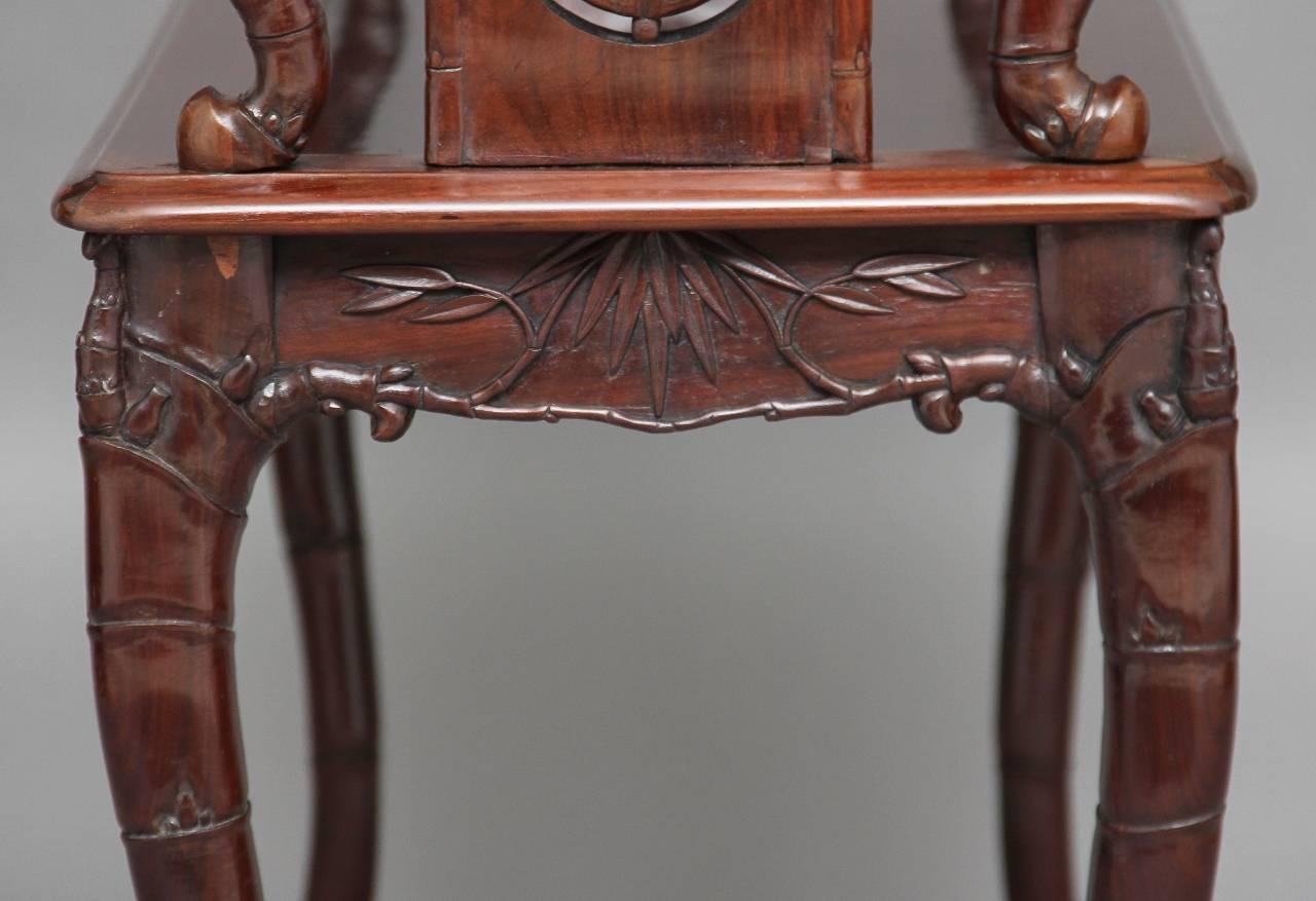 19th Century Chinese Rosewood Window Seat In Good Condition In Debenham, Suffolk