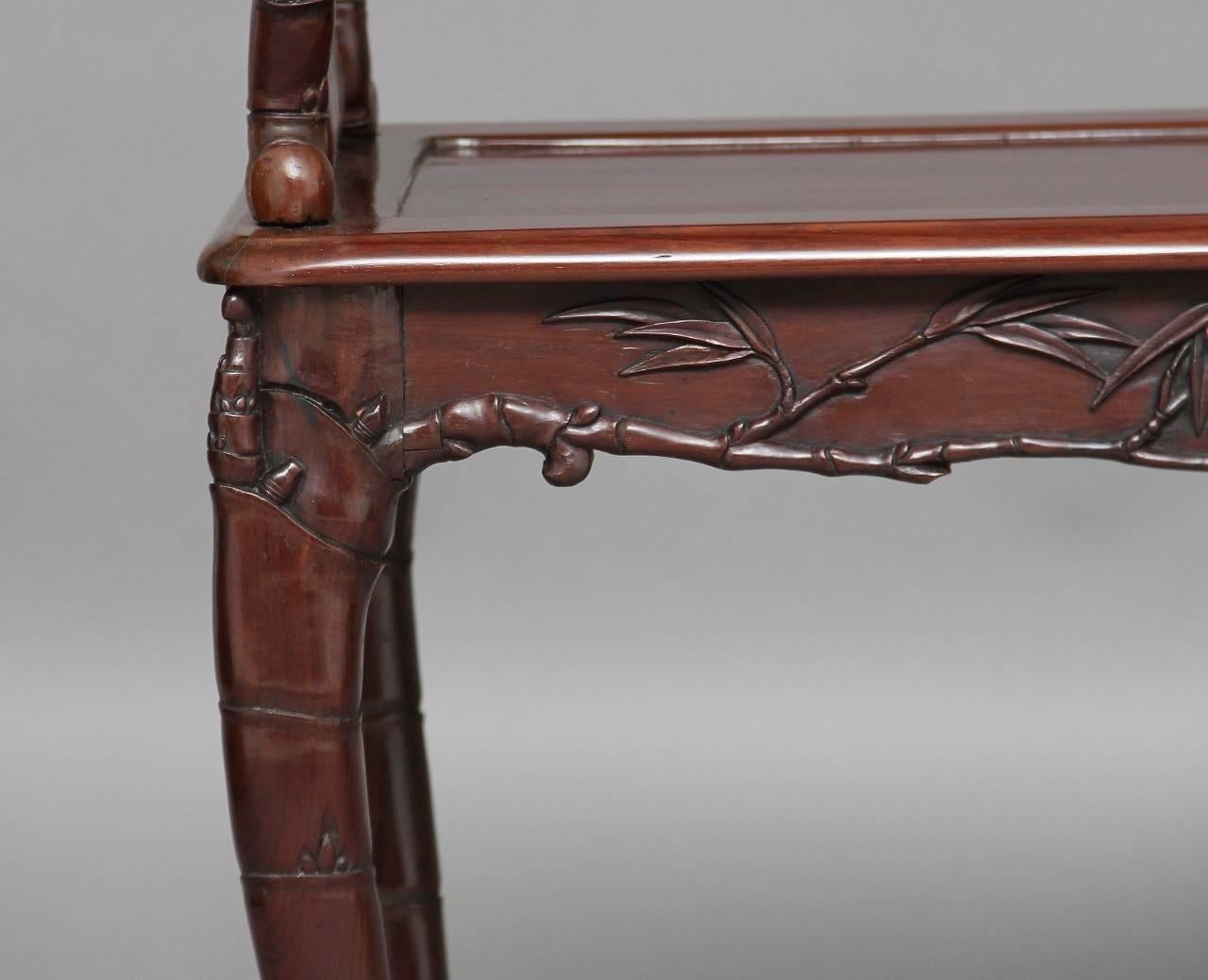 19th Century Chinese Rosewood Window Seat 1