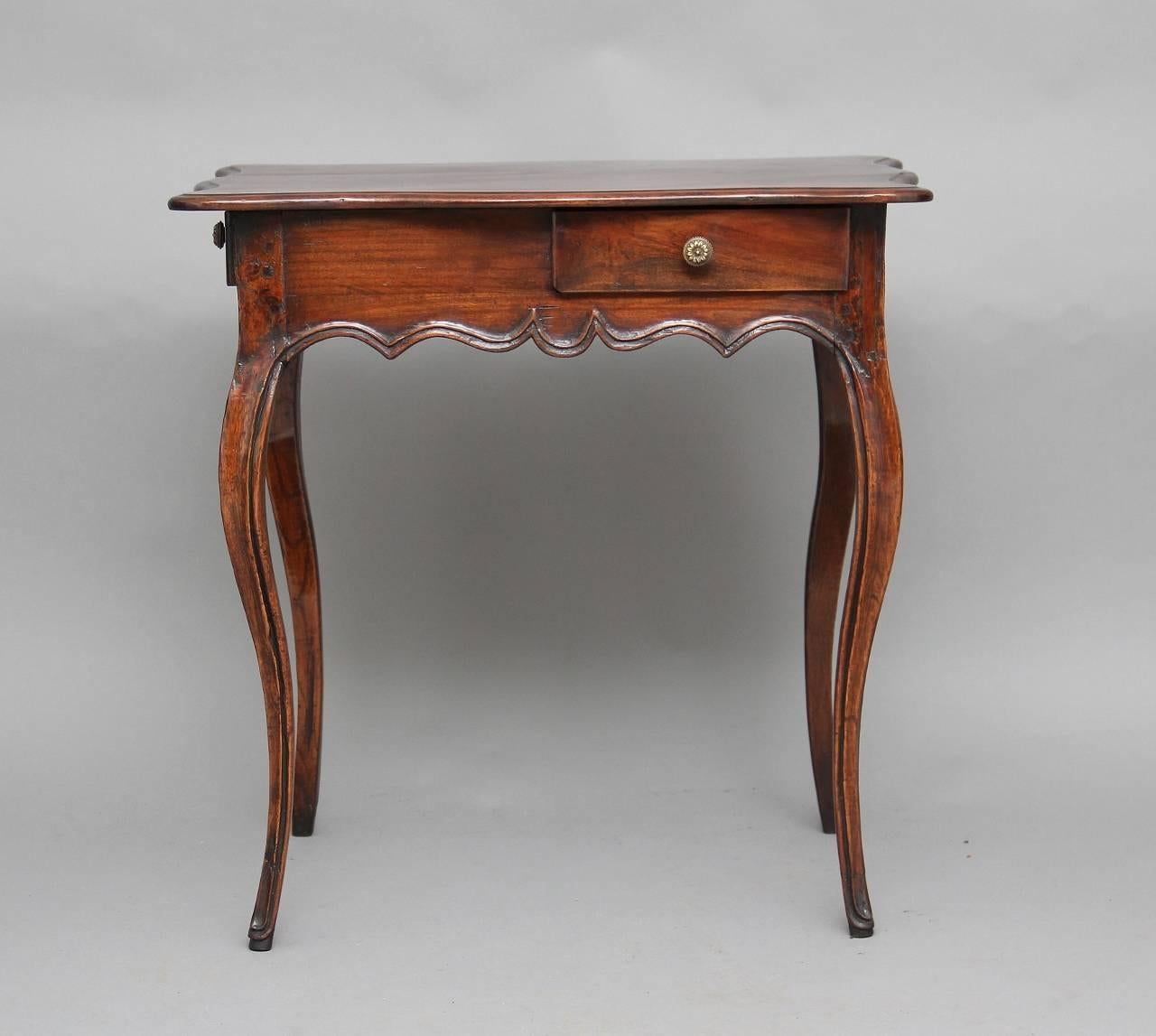 Woodwork 18th Century French Provincial Fruitwood Side Table