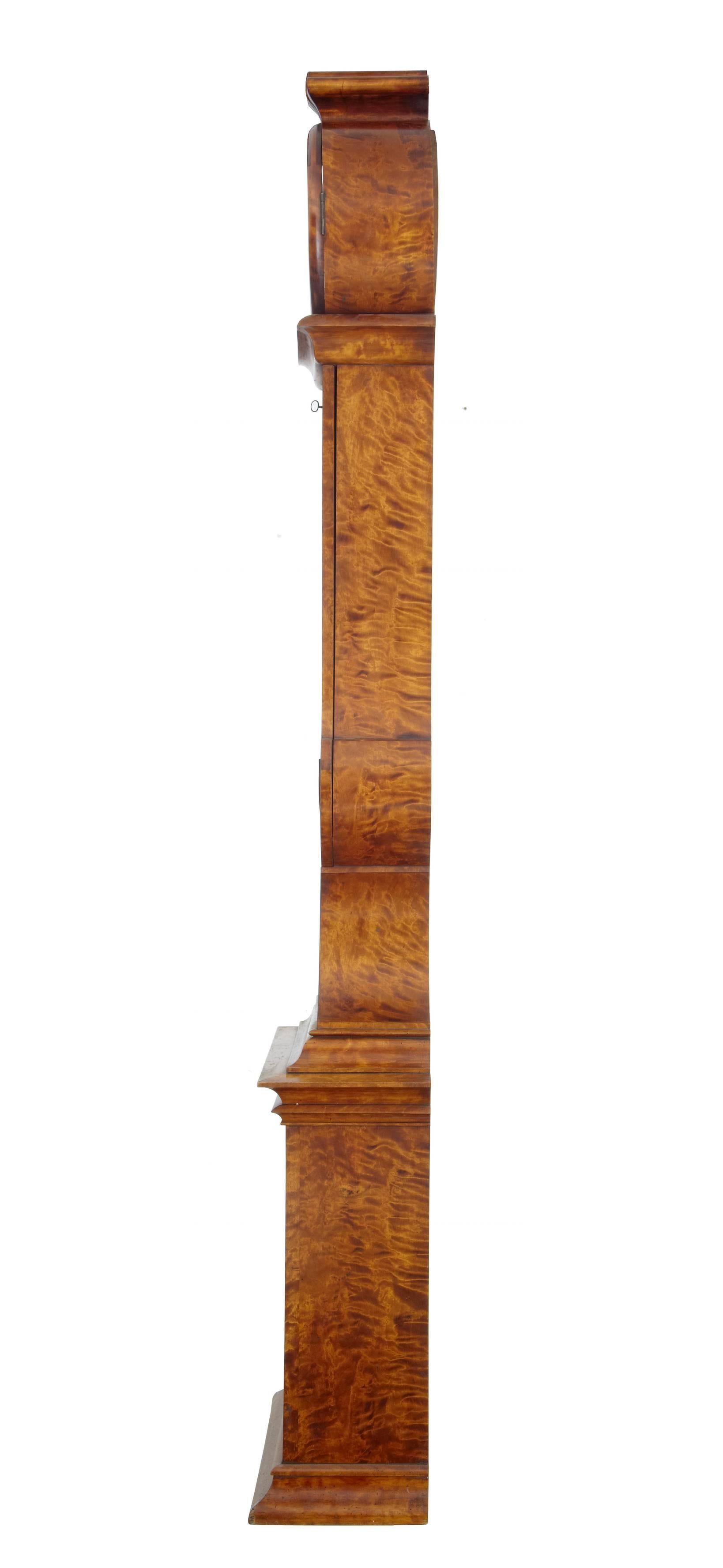 Woodwork Large 19th Century Swedish Birch Mora Longcase Clock