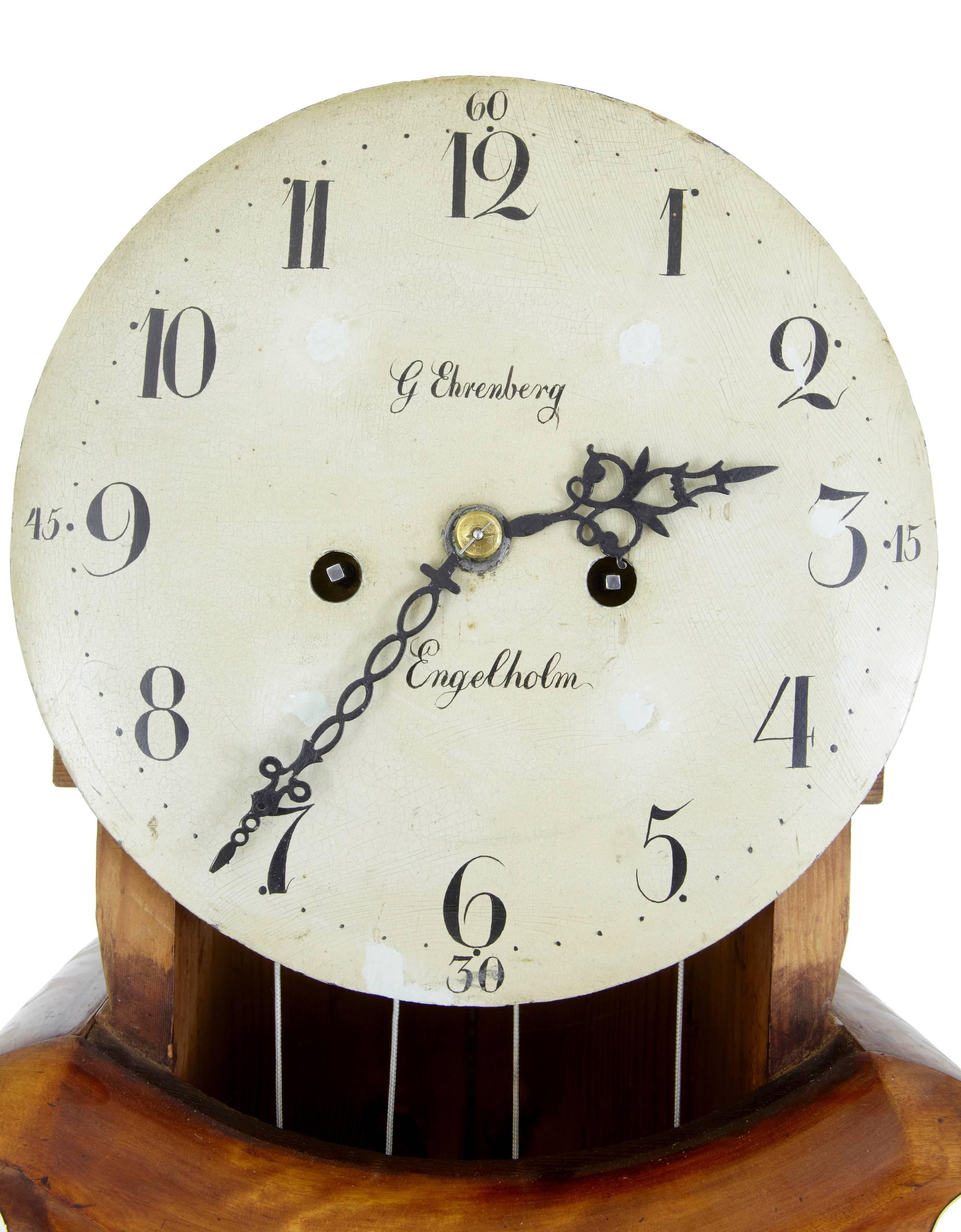 Large 19th Century Swedish Birch Mora Longcase Clock 2
