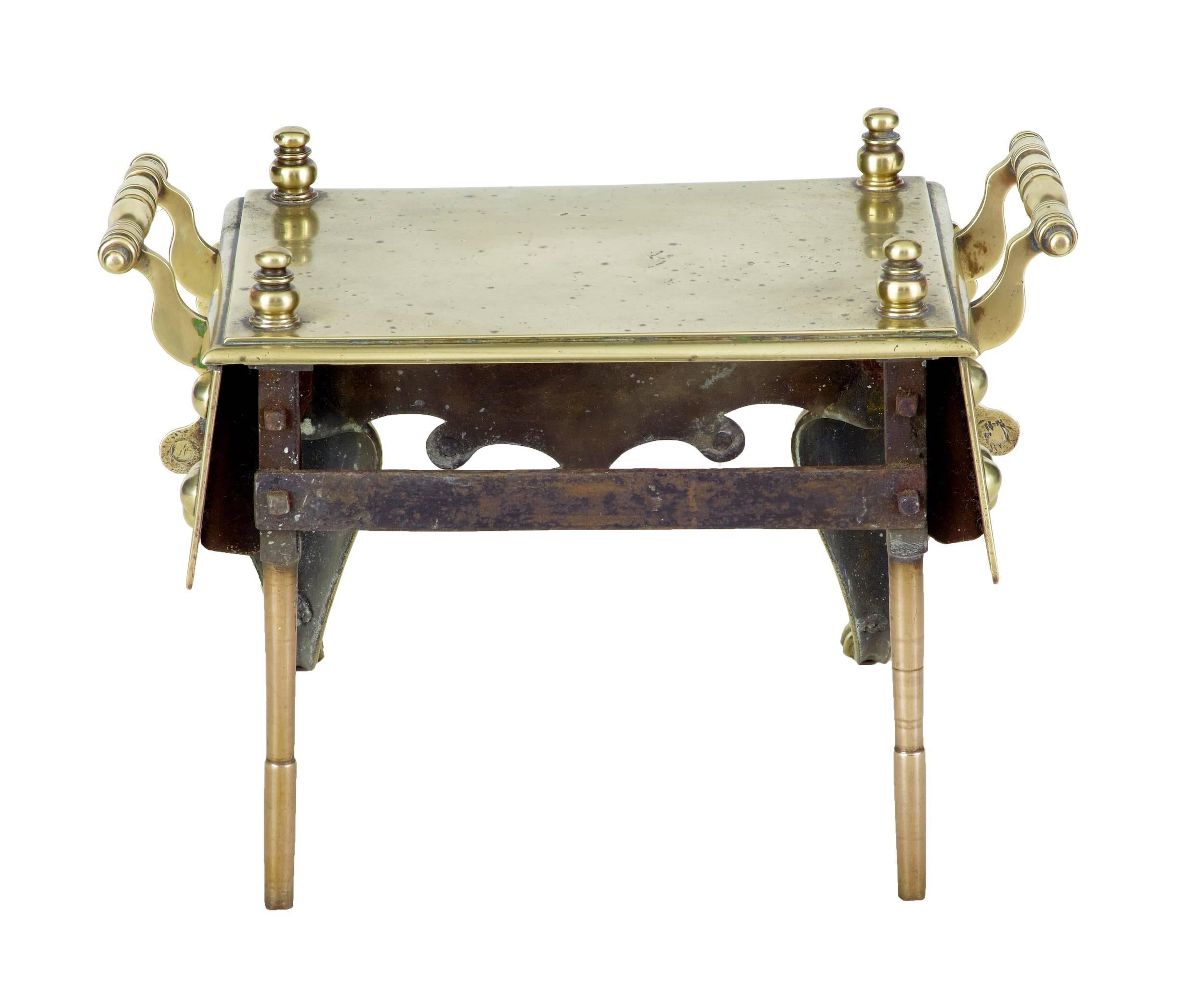 European 19th Century Brass Victorian Trivet Footman