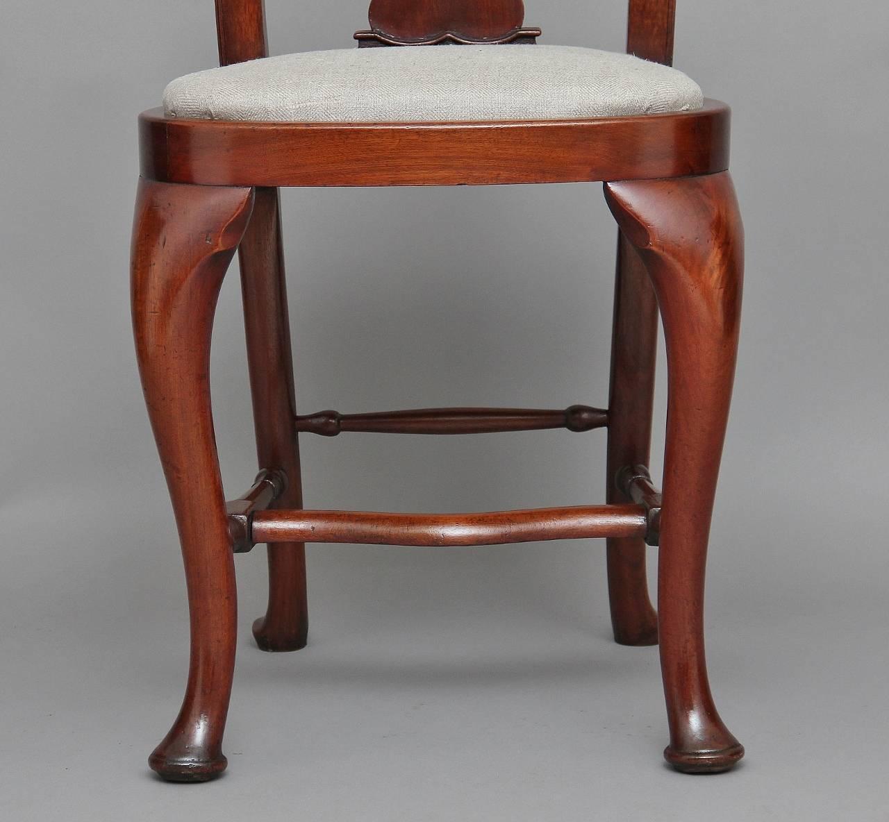 Woodwork Set of Four 1920s Mahogany Queen Anne Design Bar Stools