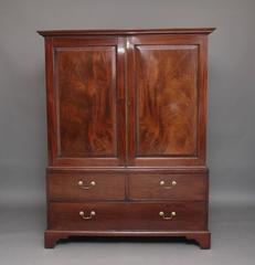 18th Century Georgian Mahogany Linen Press Cupboard