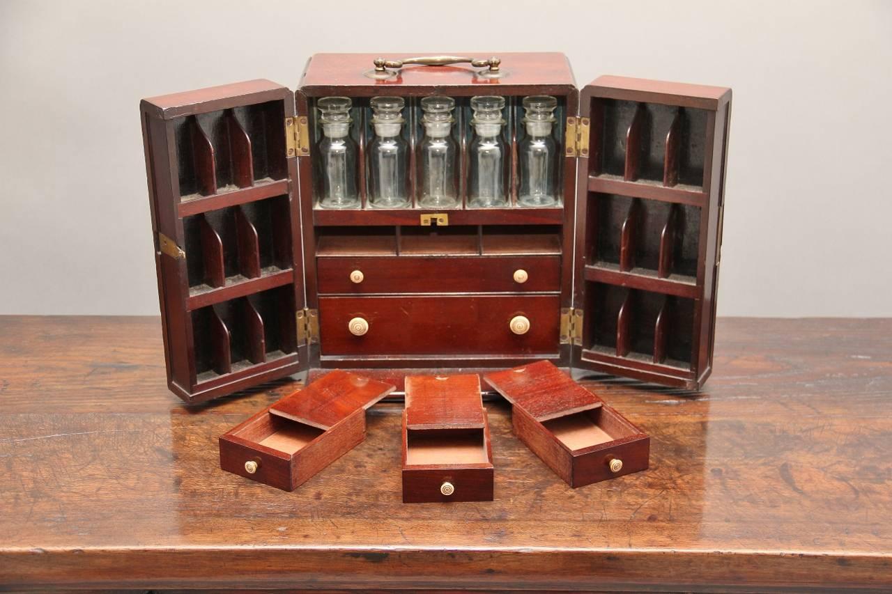 19th Century Mahogany Apothecary Cabinet In Good Condition In Debenham, Suffolk