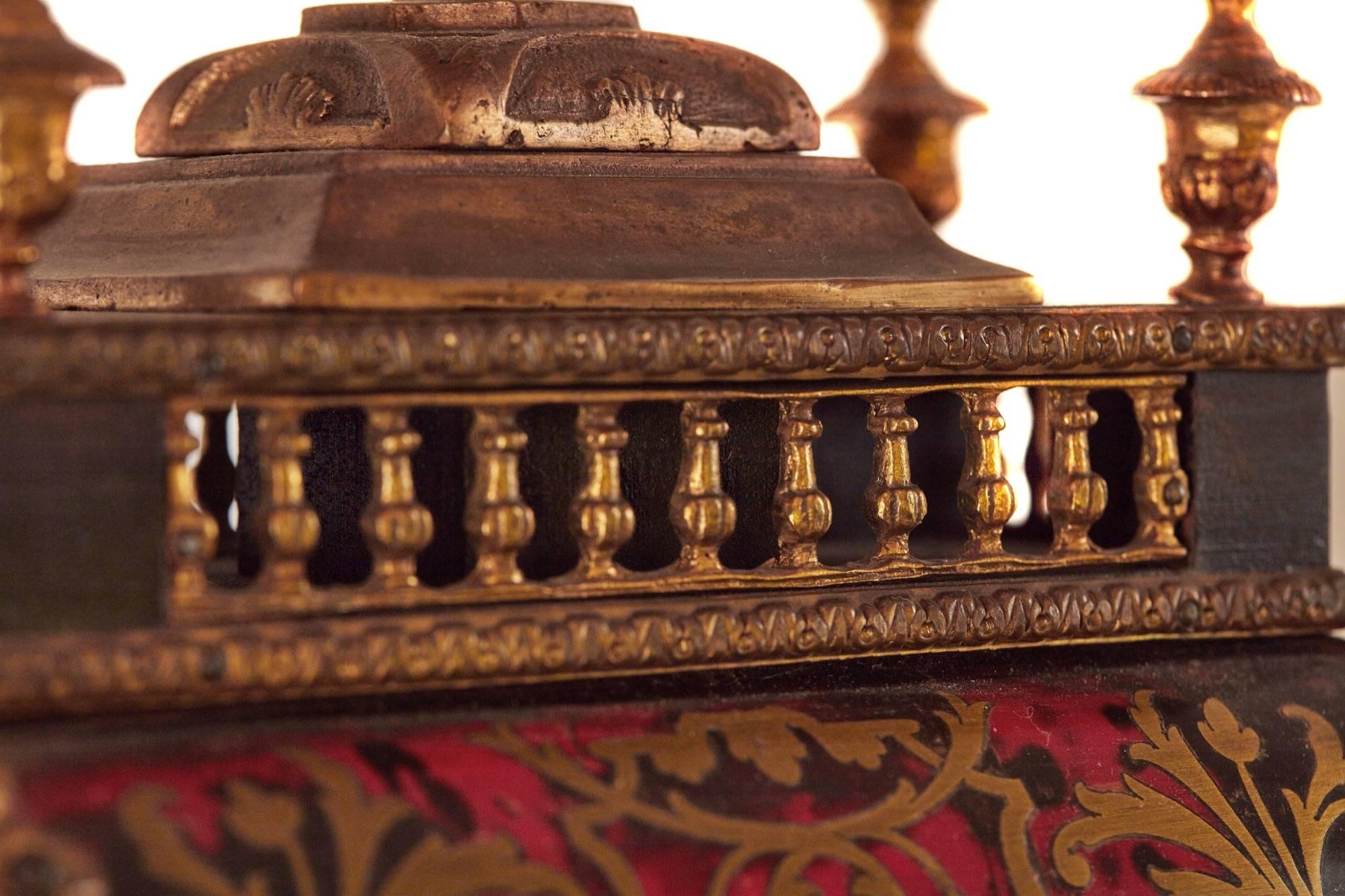 Carved Stunning 19th Century French Boulle Clock Consul Table