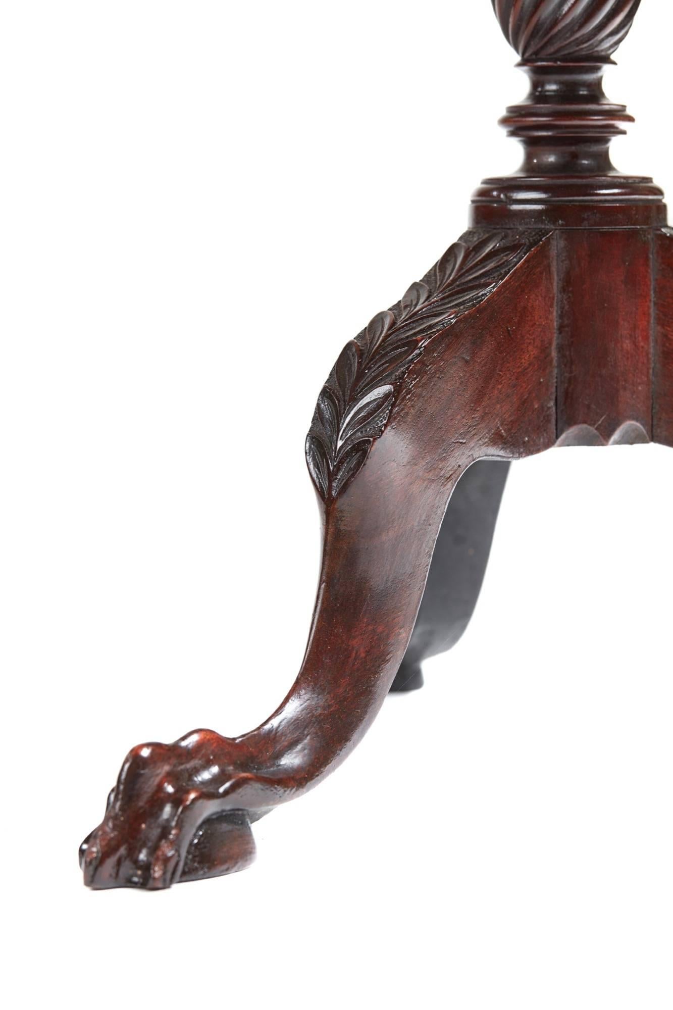 Unusual Early 20th Century Carved Mahogany Two-Tier Dumb Waiter 1