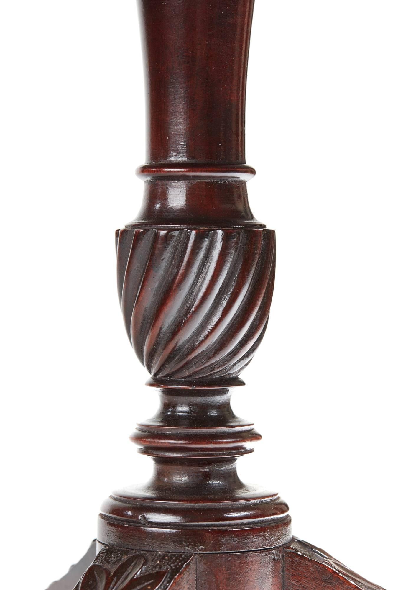Unusual Early 20th Century Carved Mahogany Two-Tier Dumb Waiter 3