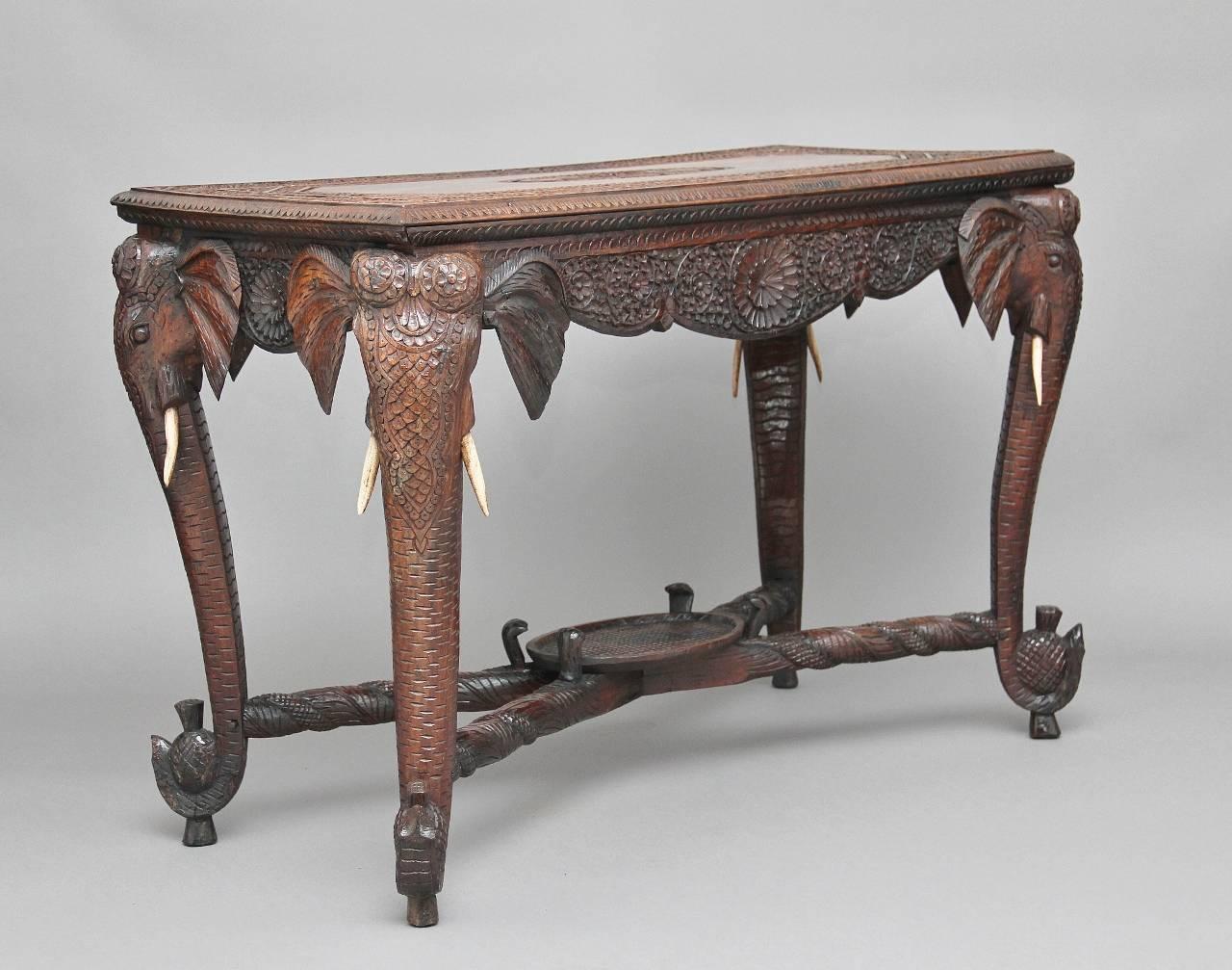 19th Century Anglo-Indian Rosewood Suite Cabinet Table Chairs In Good Condition In Debenham, Suffolk