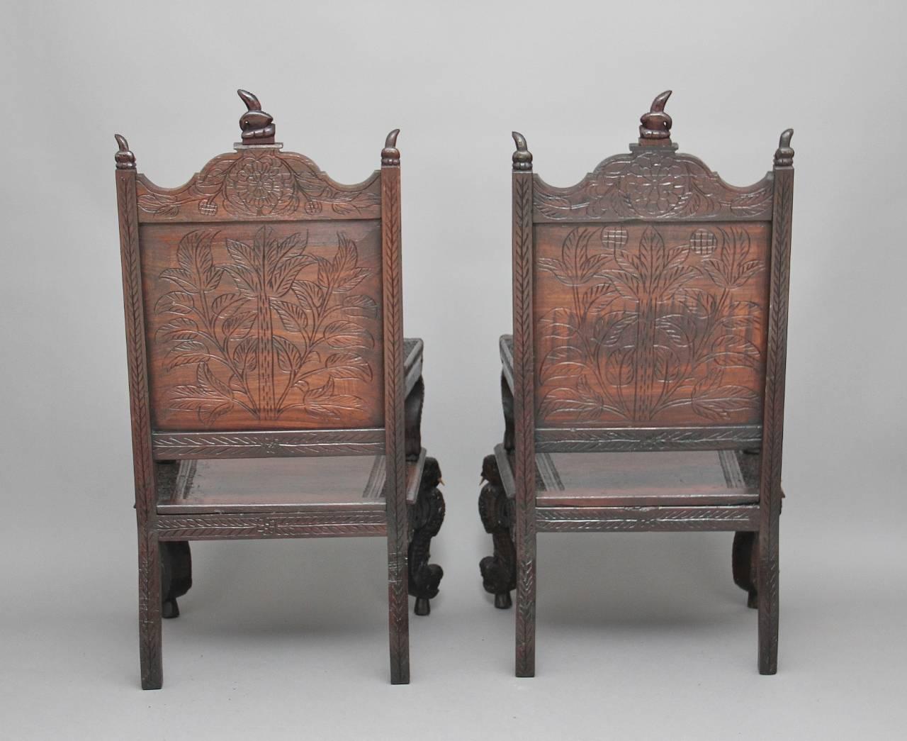 19th Century Anglo-Indian Rosewood Suite Cabinet Table Chairs 4
