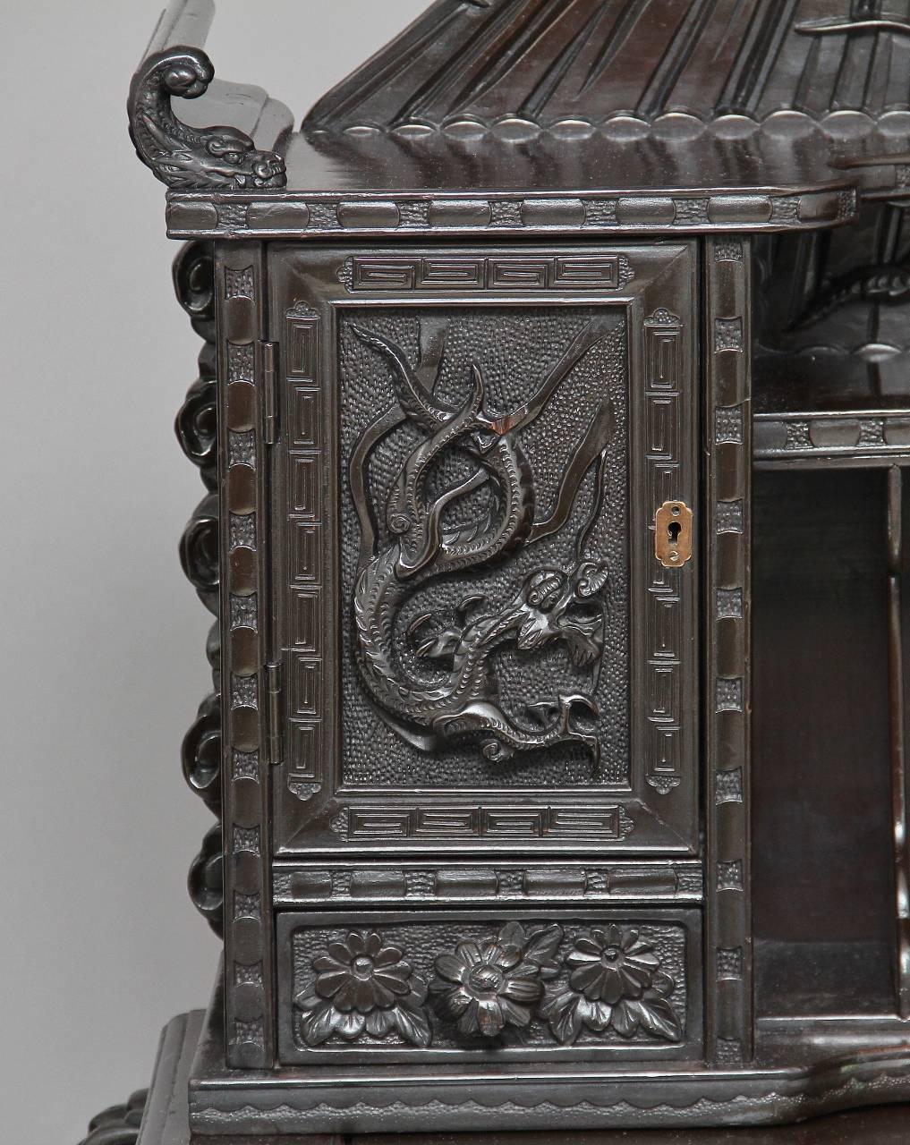 Early 20th Century Carved Chinese Hardwood Desk 3