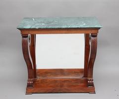 19th Century French Mahogany Marble-Top Console Table