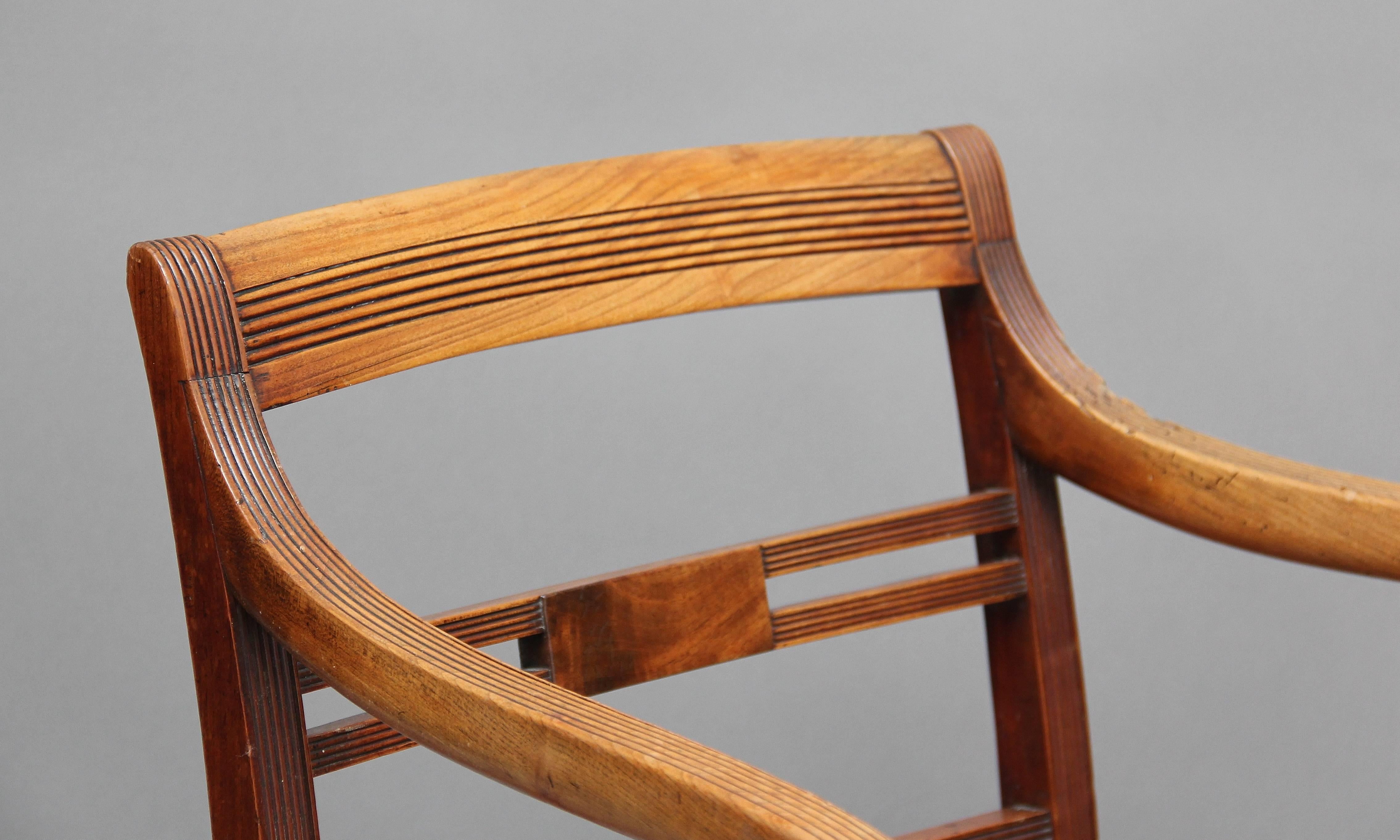 Pair of 19th Century Fruitwood Armchairs 1