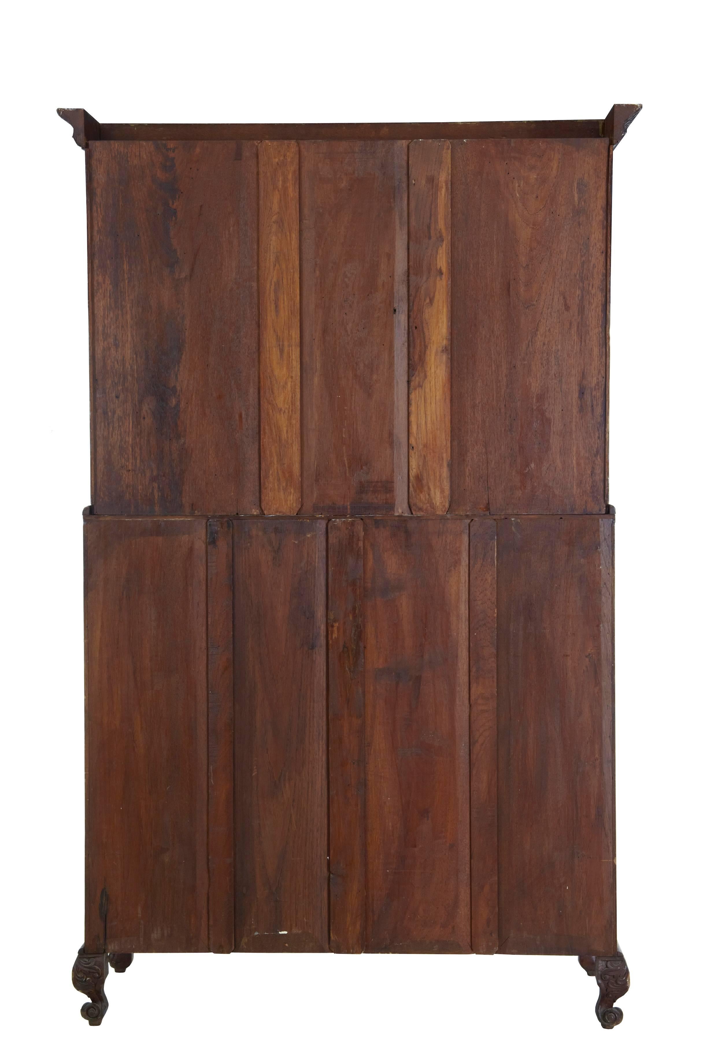Late 19th Century Carved Anglo-Indian Padouk Bureau Bookcase 3