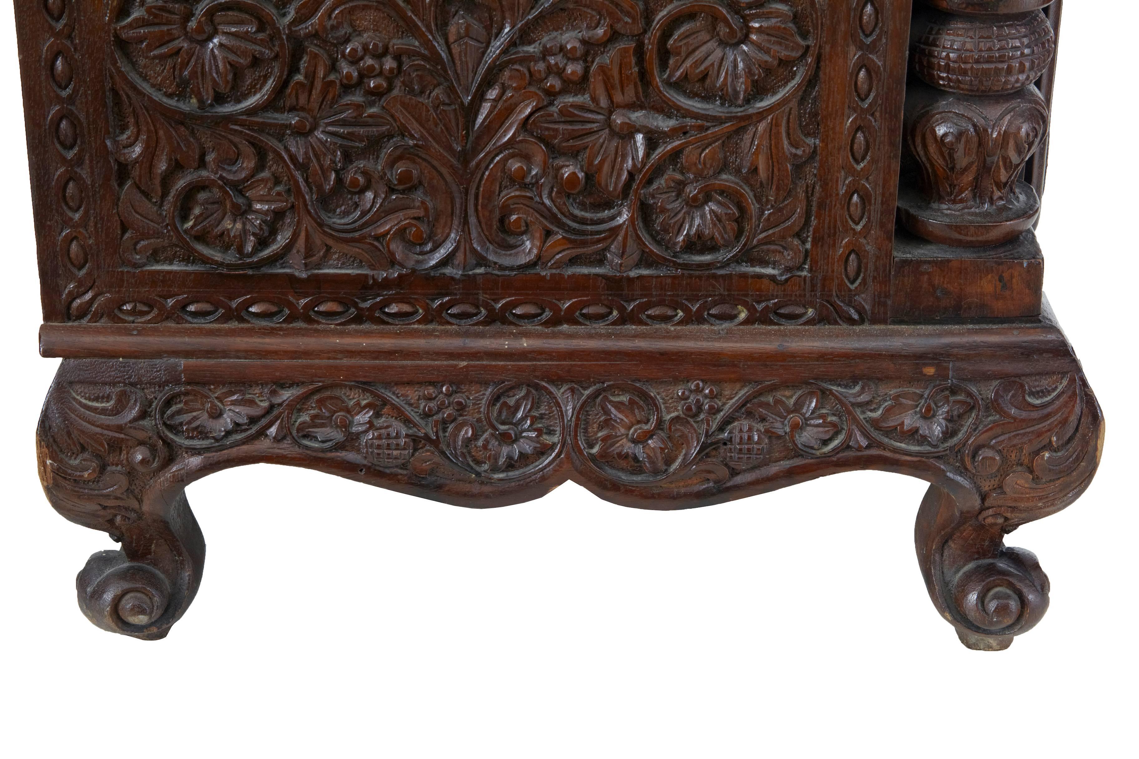 Late 19th Century Carved Anglo-Indian Padouk Bureau Bookcase 7