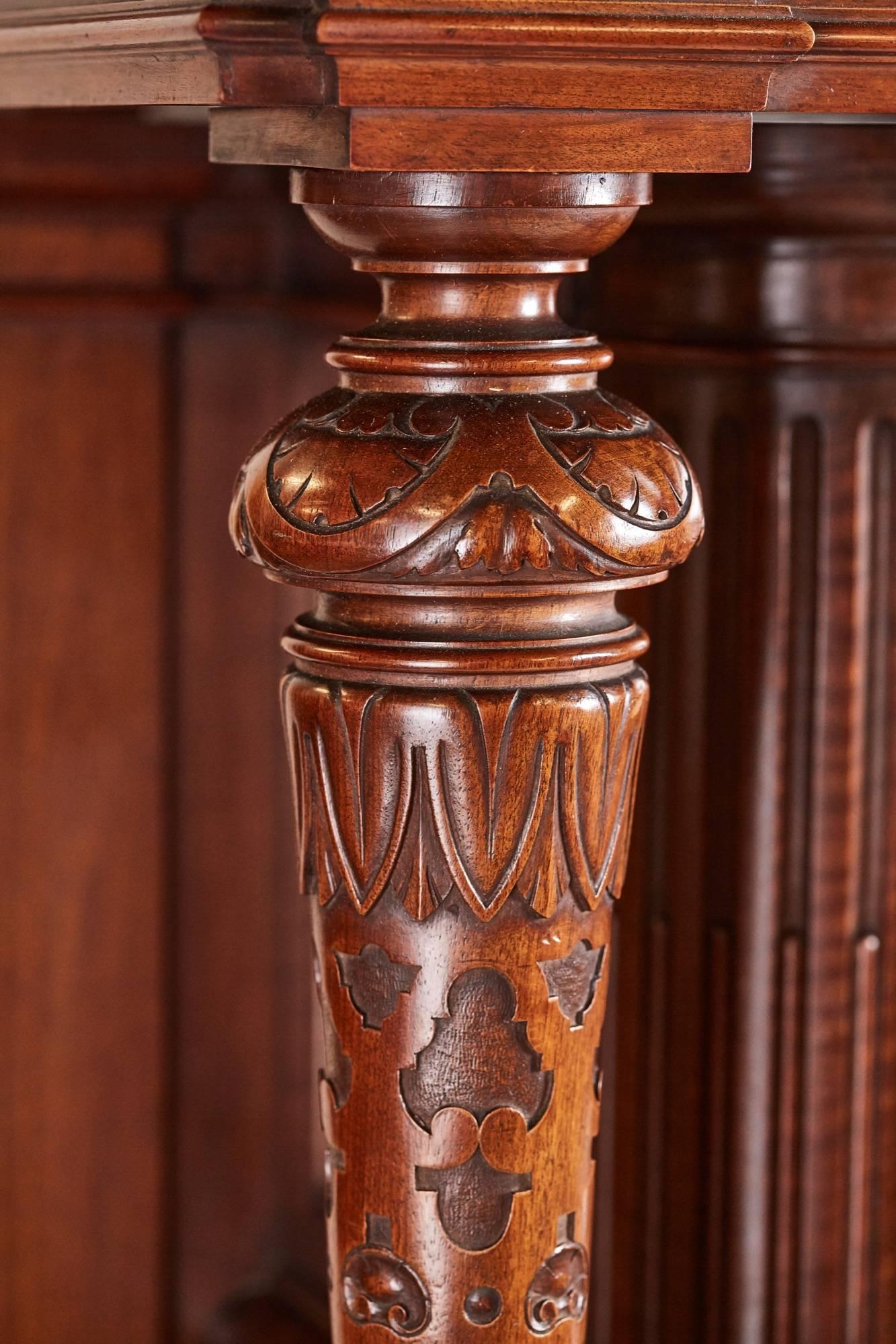 European Stunning 19th Century Carved Walnut Court Cupboard Cabinet