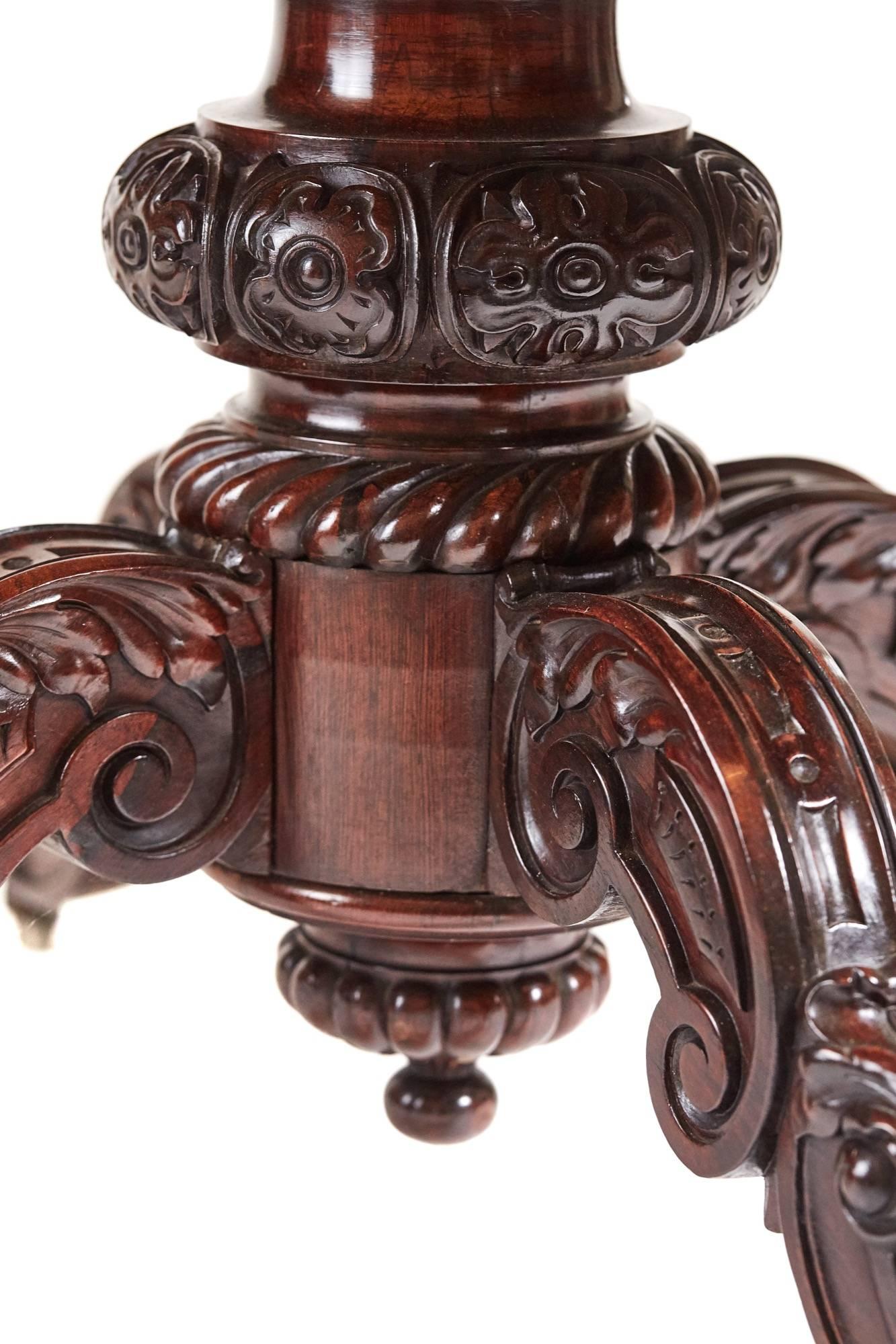 19th Century Victorian Carved Rosewood Sofa Table 1