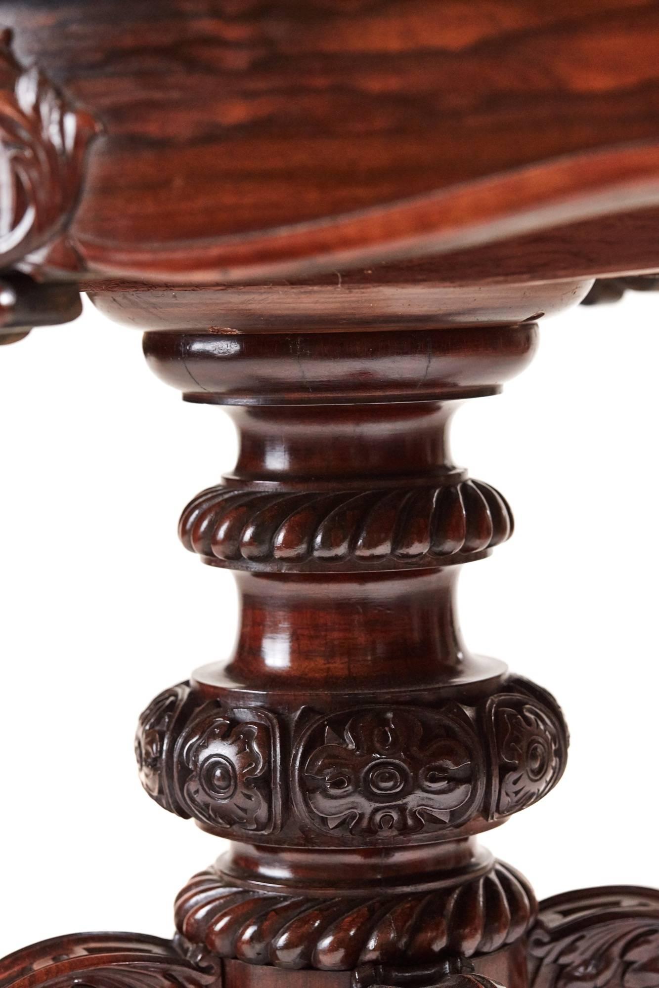 19th Century Victorian Carved Rosewood Sofa Table 3