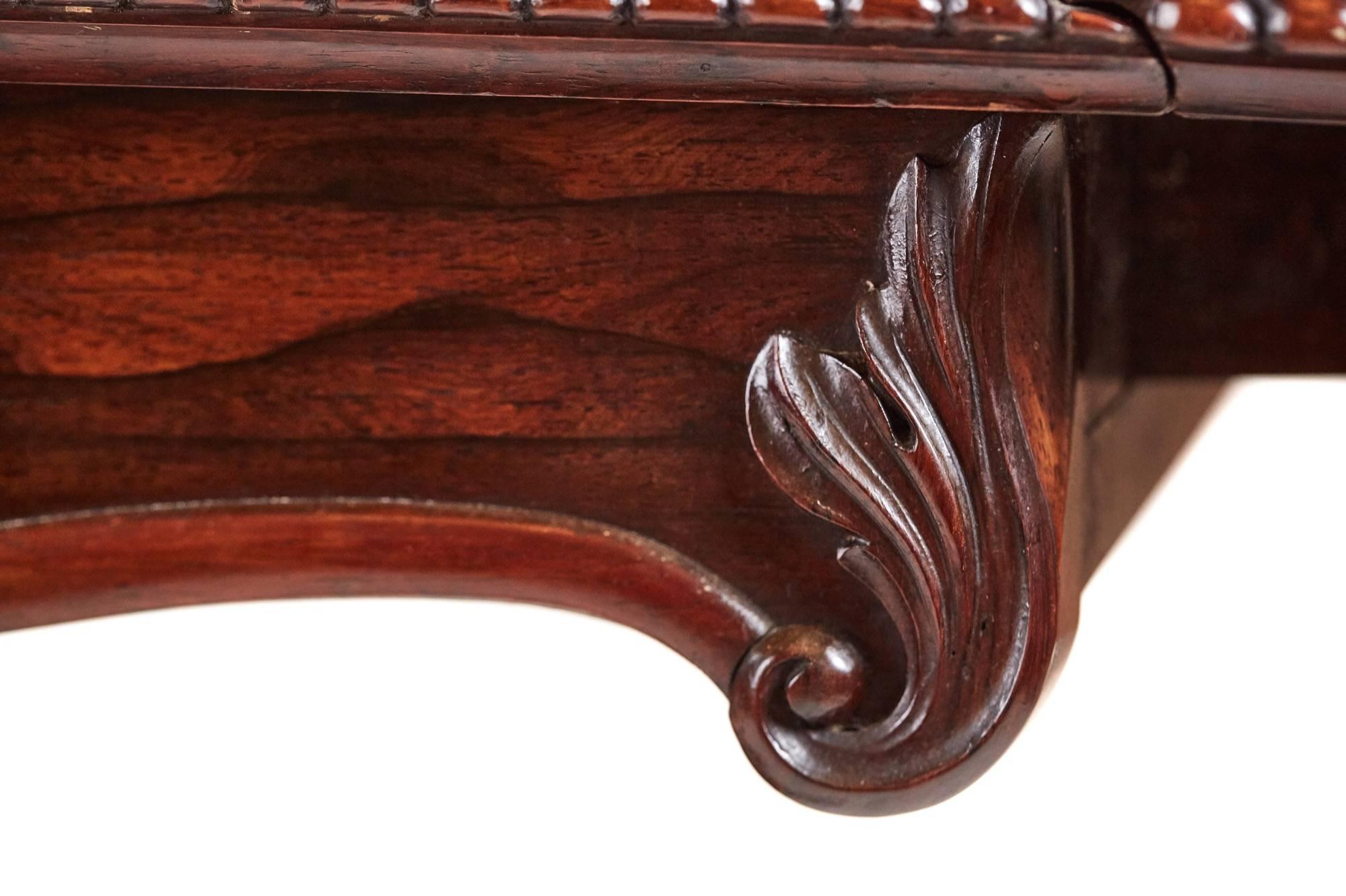 19th Century Victorian Carved Rosewood Sofa Table 4