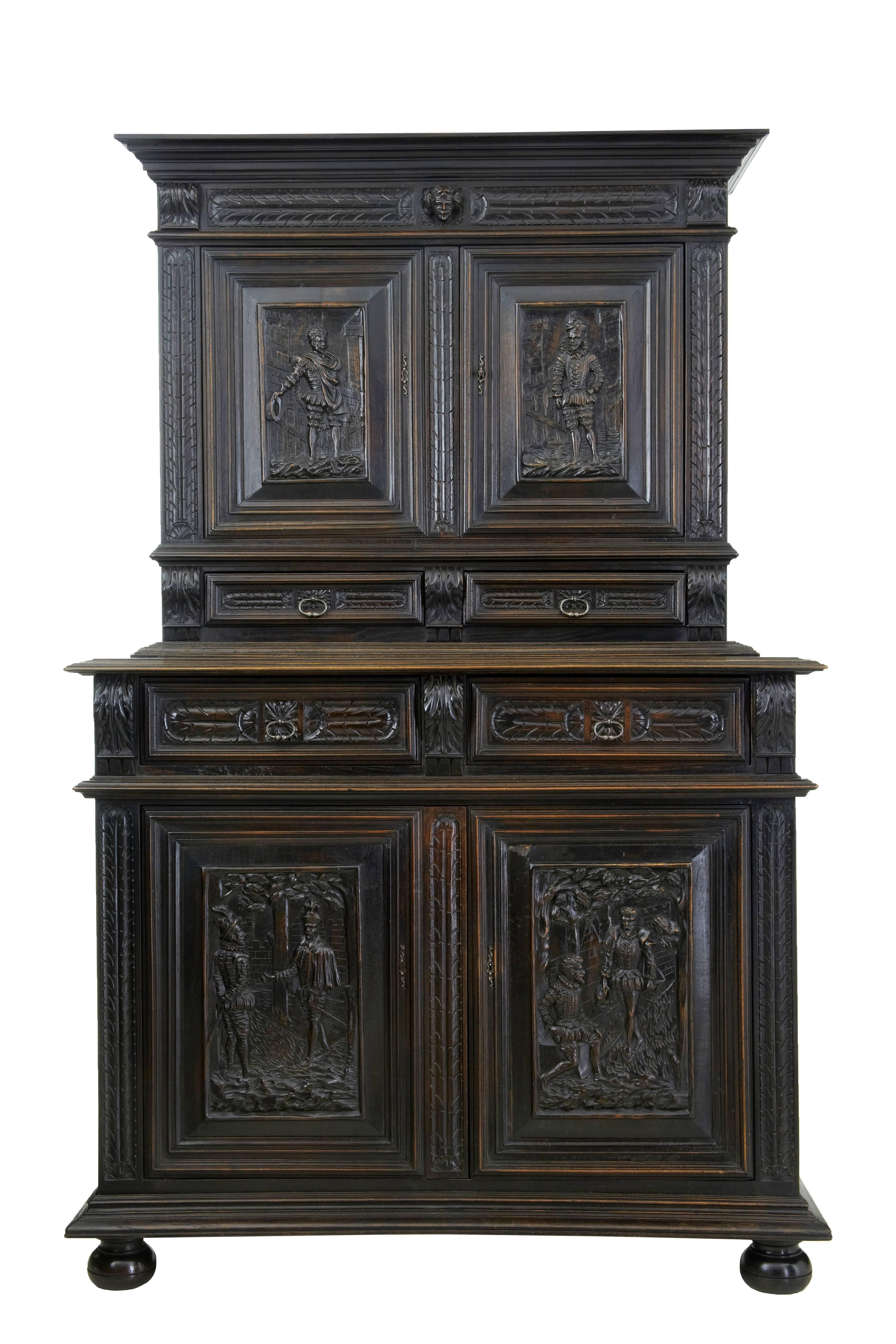 Renaissance Revival 19th Century Italian Carved Walnut Cabinet