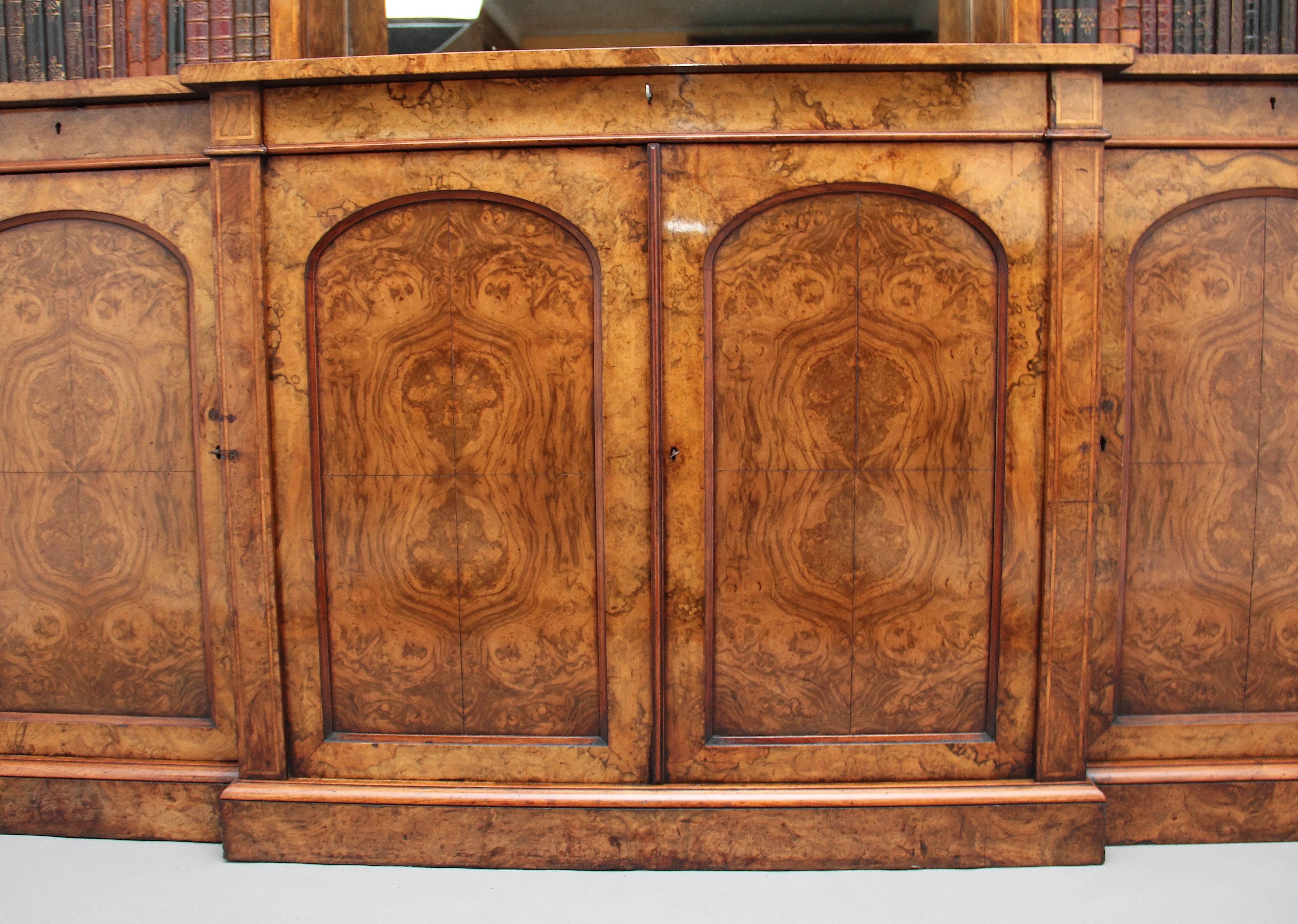 Woodwork 19th Century Walnut Breakfront Cabinet