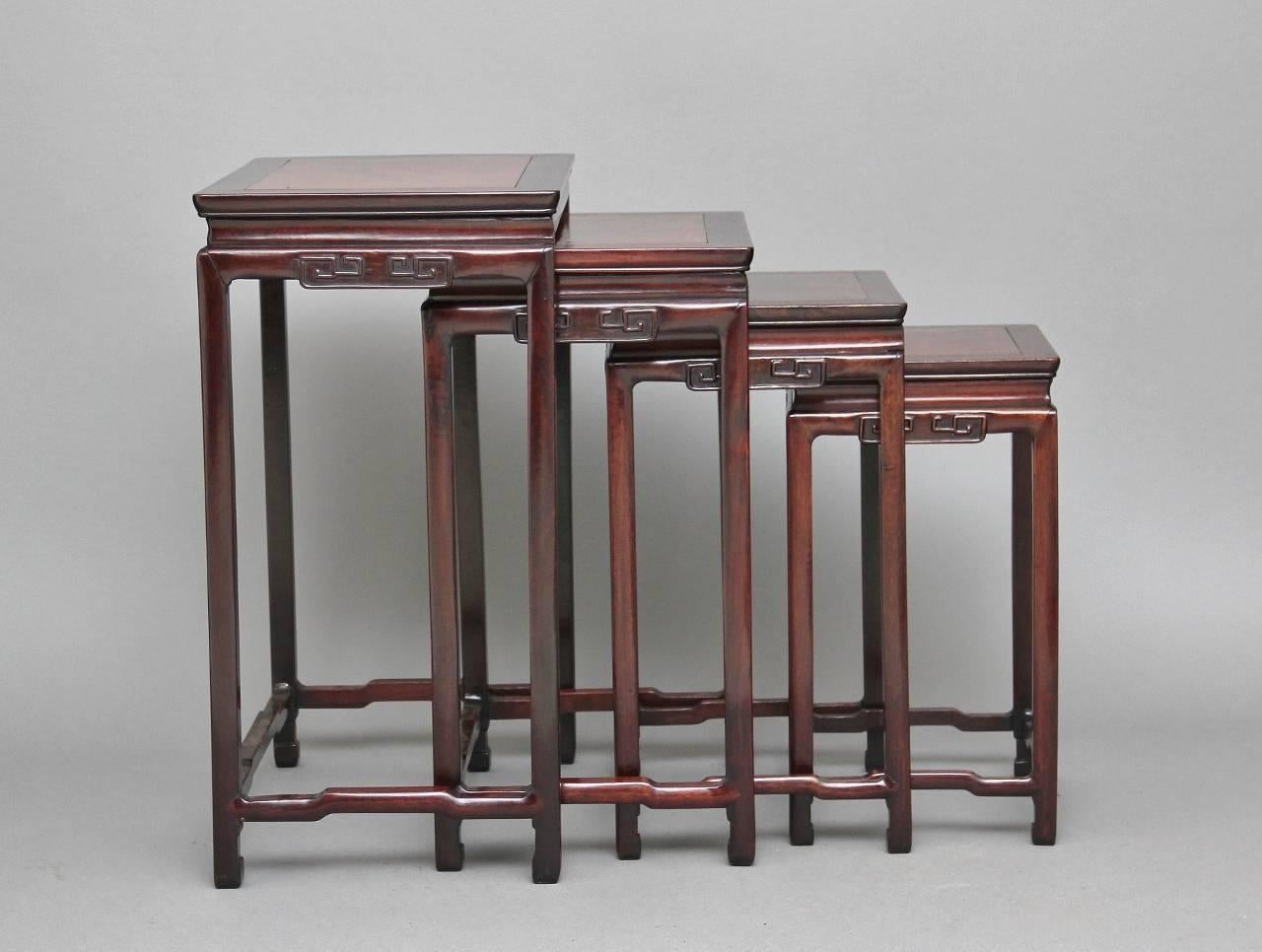 Chinese Export 19th Century Chinese Rosewood Nest of Tables