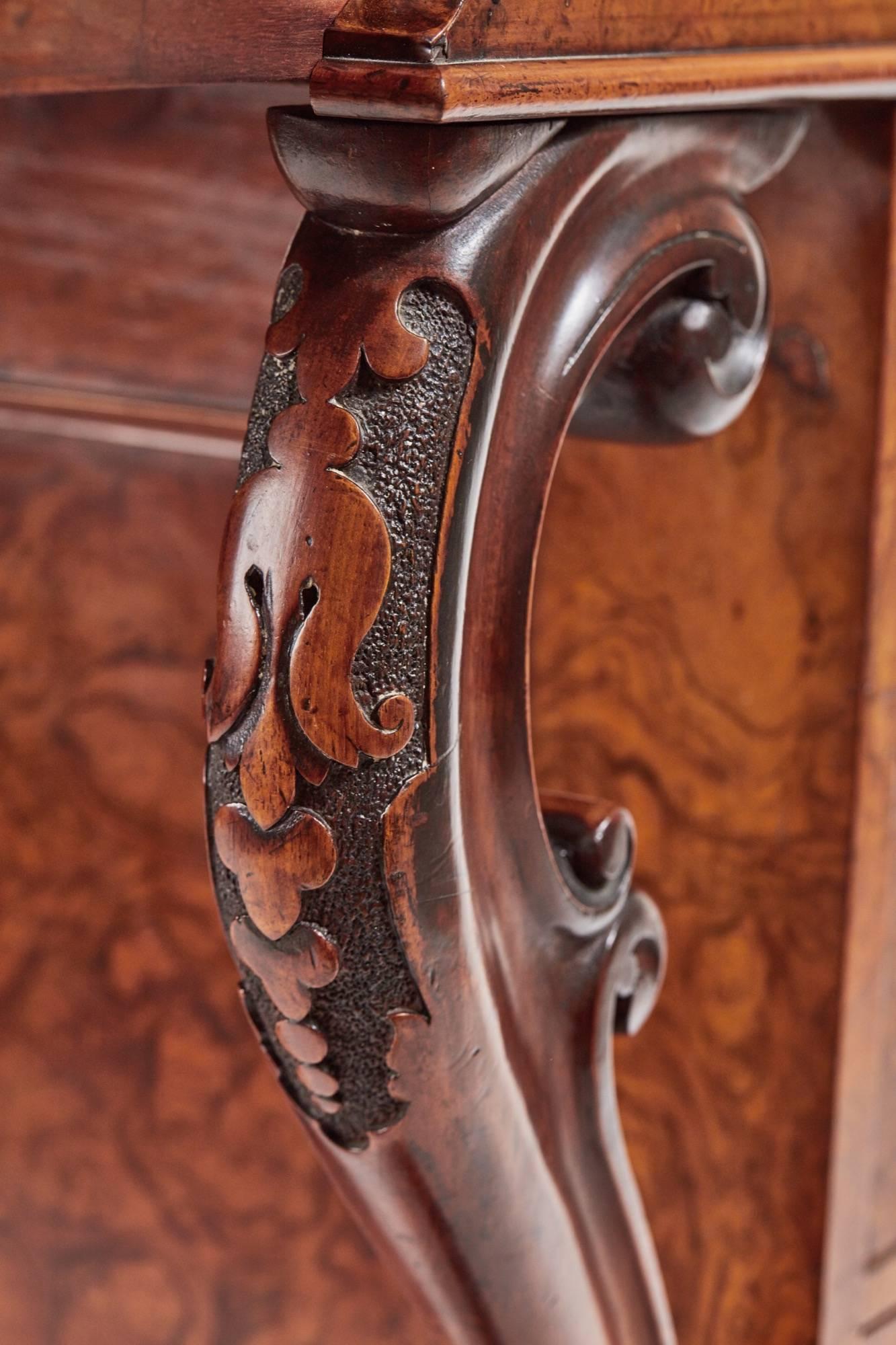 Fine Quality 19th Century Burr Walnut Pop Up Davenport Writing Desk 1