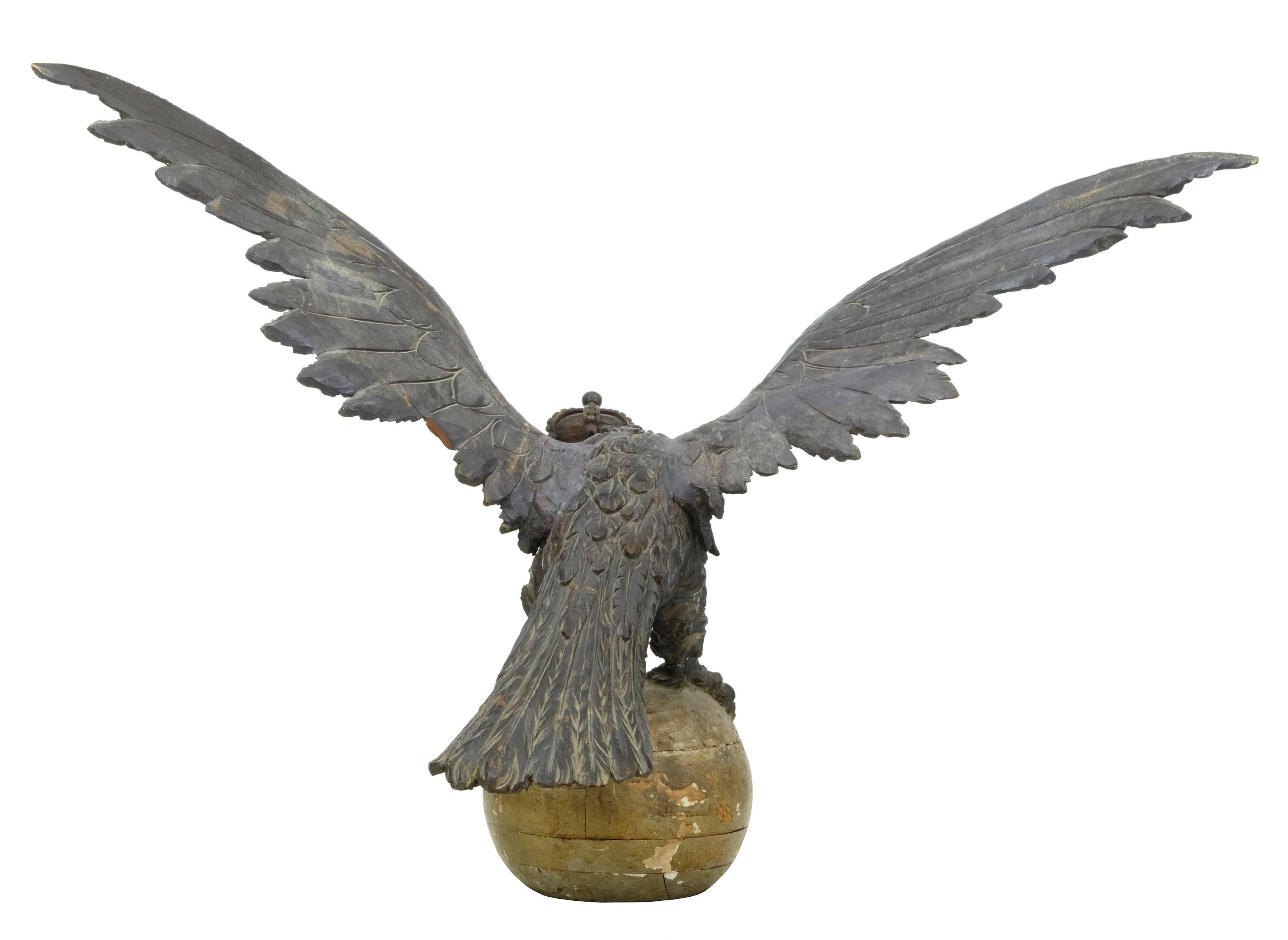 Black Forest Rare Early 19th Century Carved Hapsburg Decorative Eagle