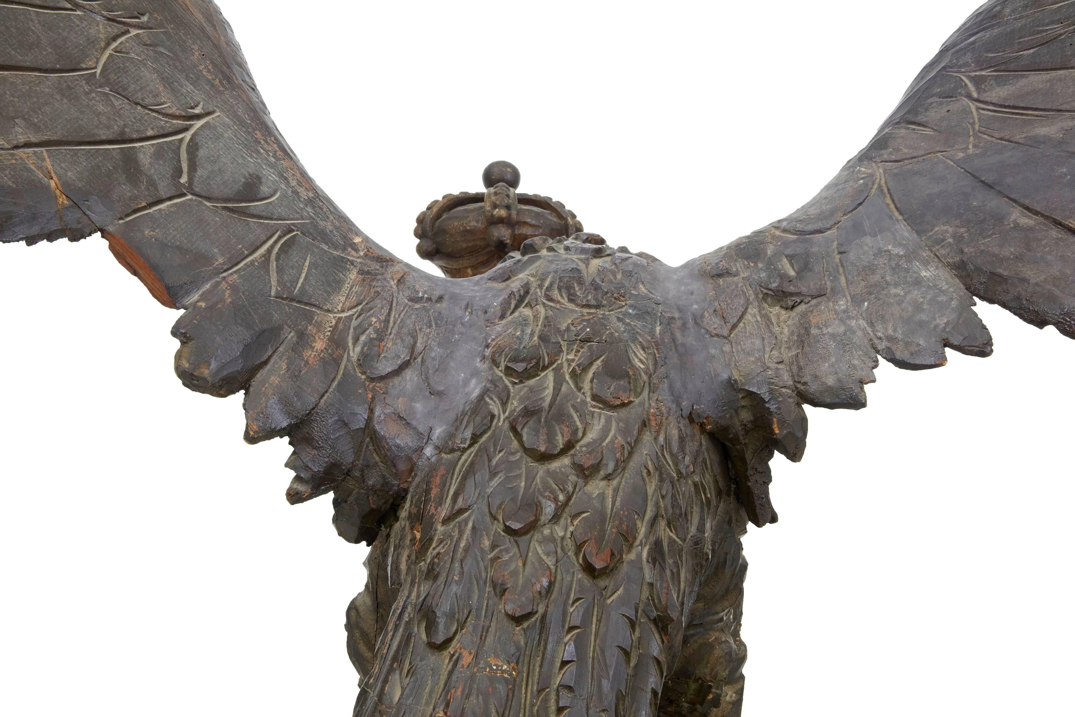 Rare Early 19th Century Carved Hapsburg Decorative Eagle 2