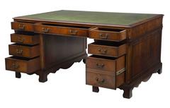 20th Century Flame Mahogany Partners Pedestal Desk