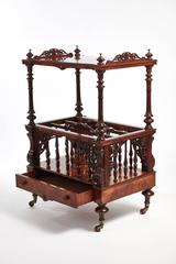 19th Century Freestanding Victorian Burr Walnut Canterbury