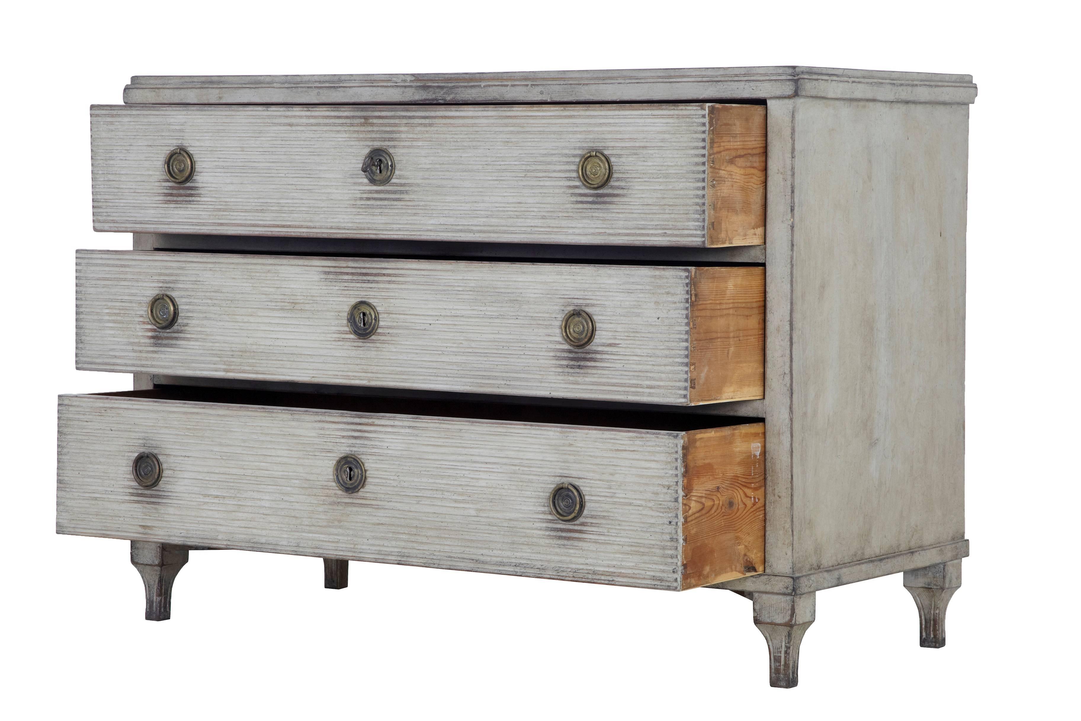 Gustavian Fine Quality 19th Century Swedish Grey Commode