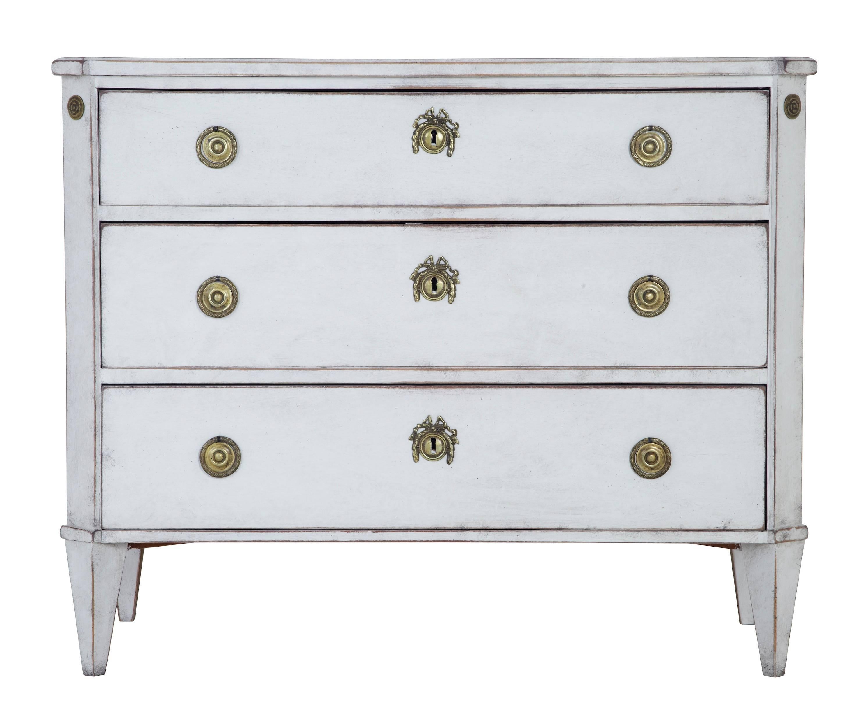 19th Century Swedish Painted Gustavian Influenced Commode Chest of Drawers 2