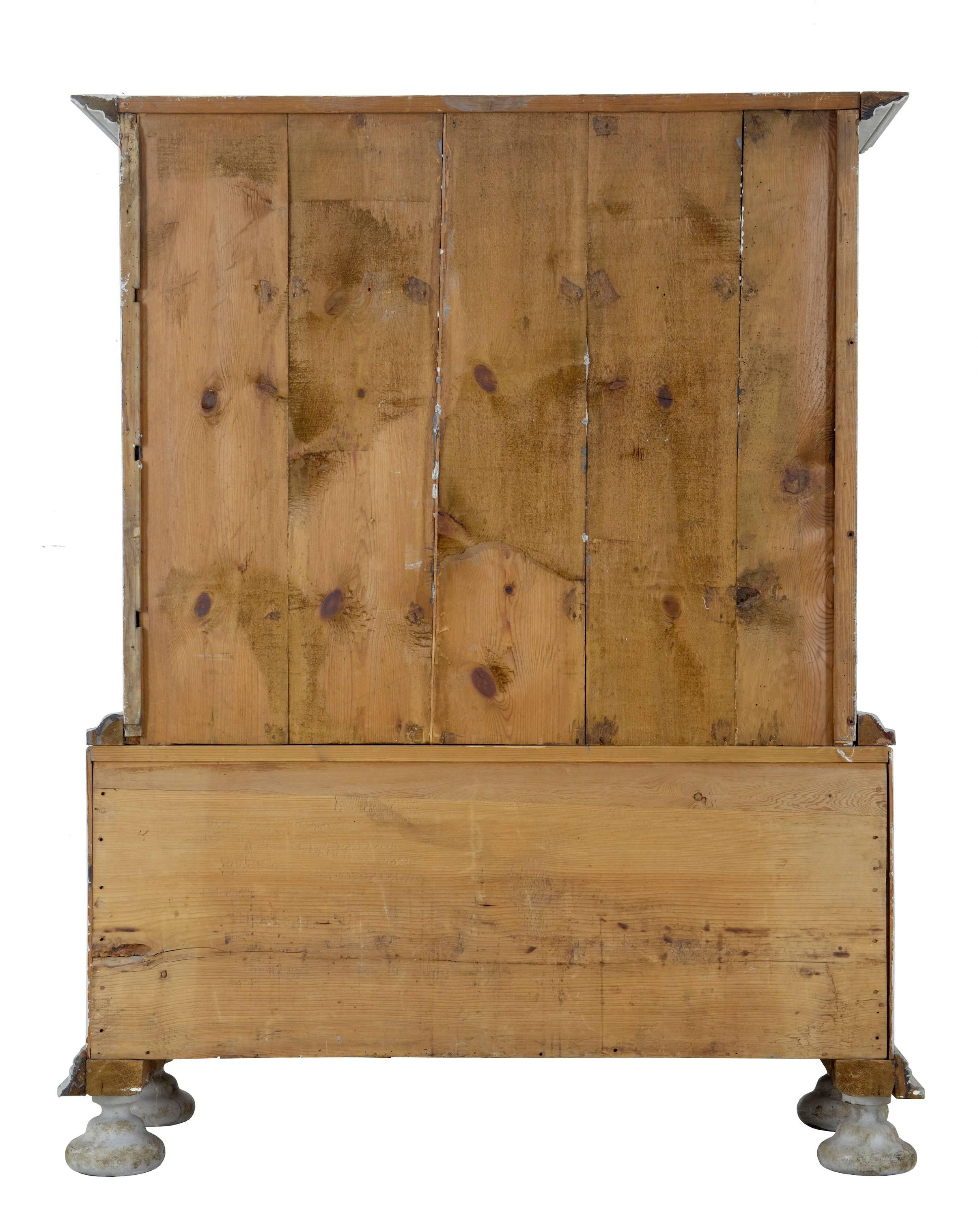 19th Century Swedish Painted Cabinet on Chest 1