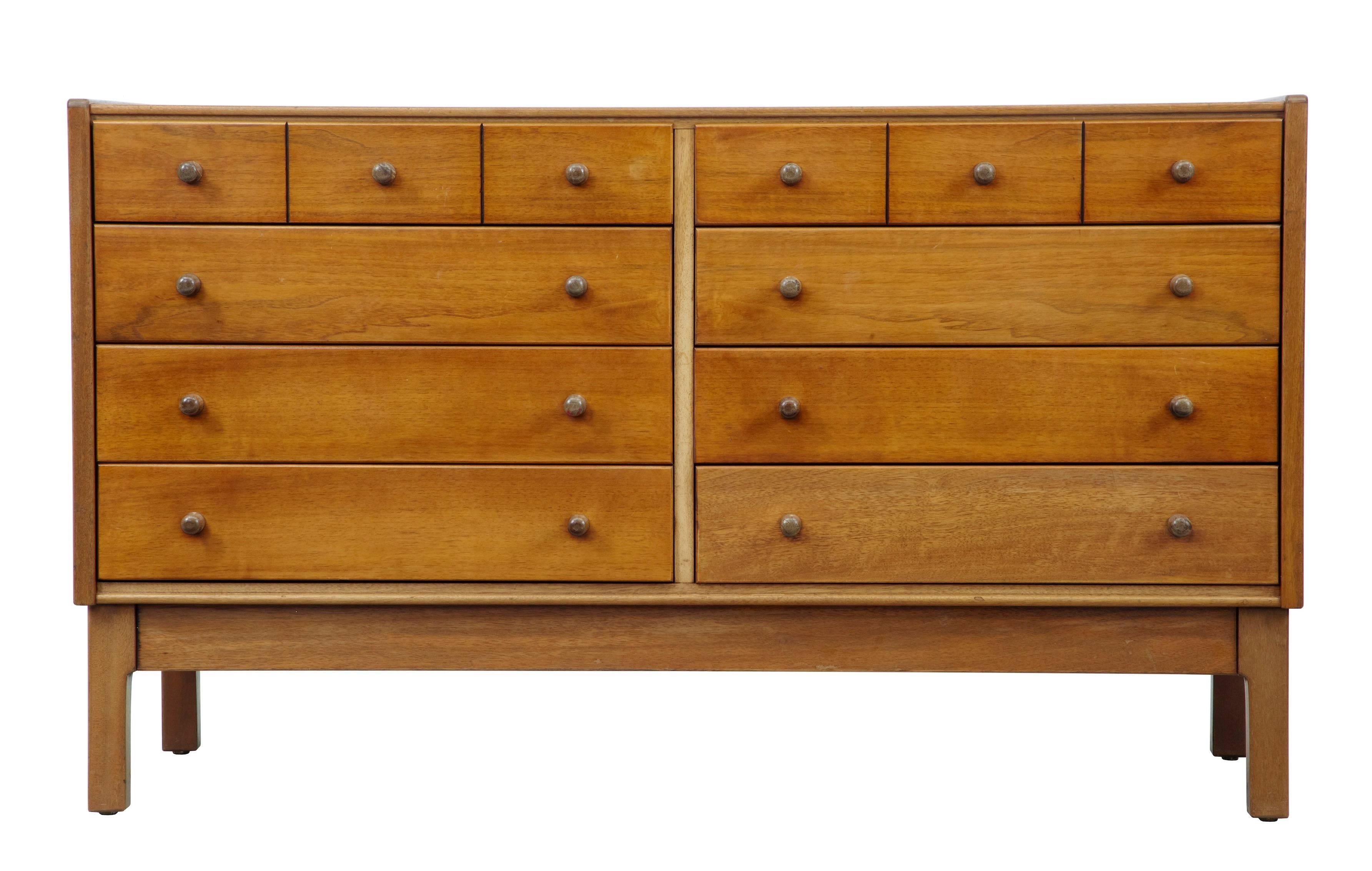 European 1960s Scandinavian Modern Teak Large Chest of Drawers