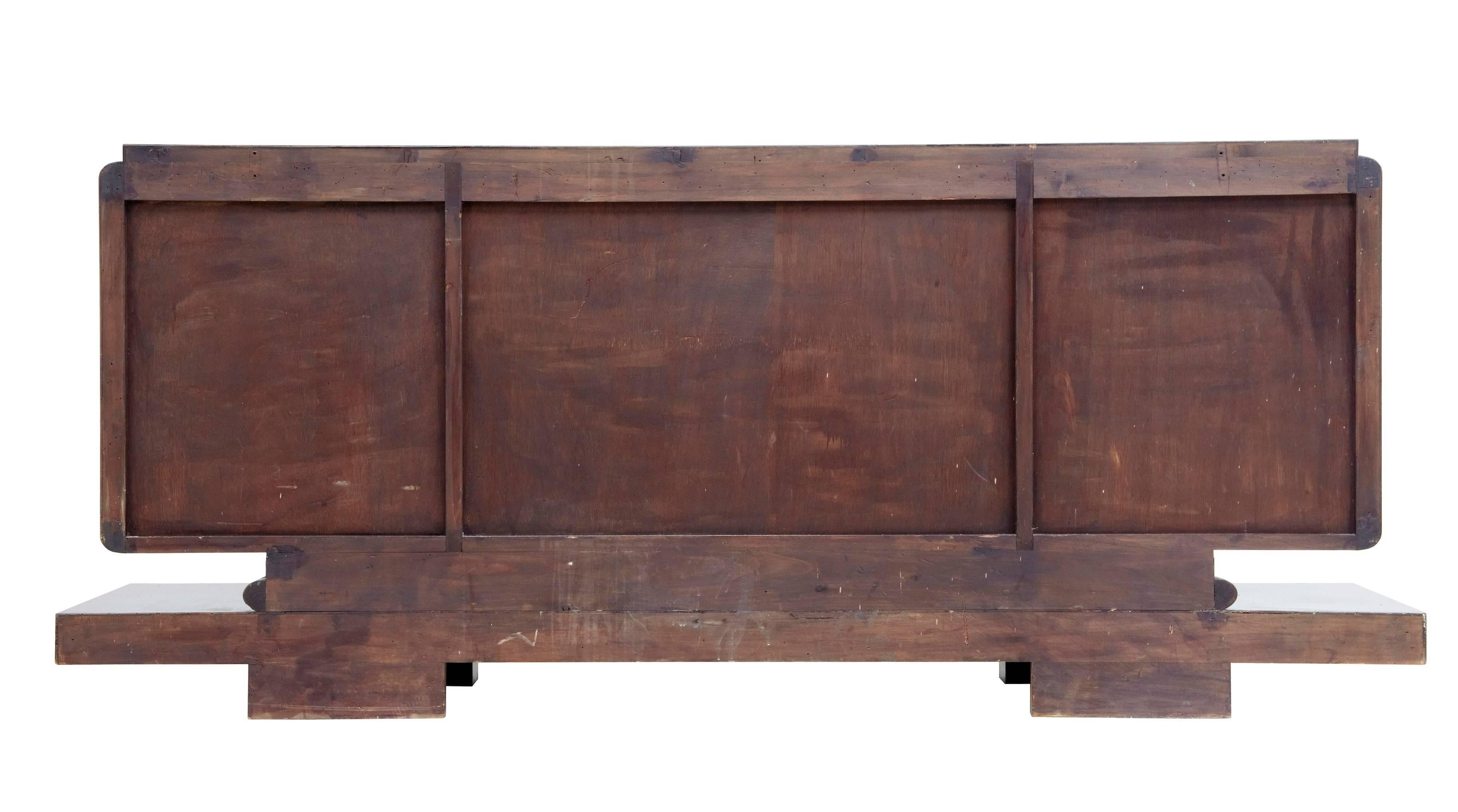 1920s Art Deco Walnut and Birch Large Sideboard 2