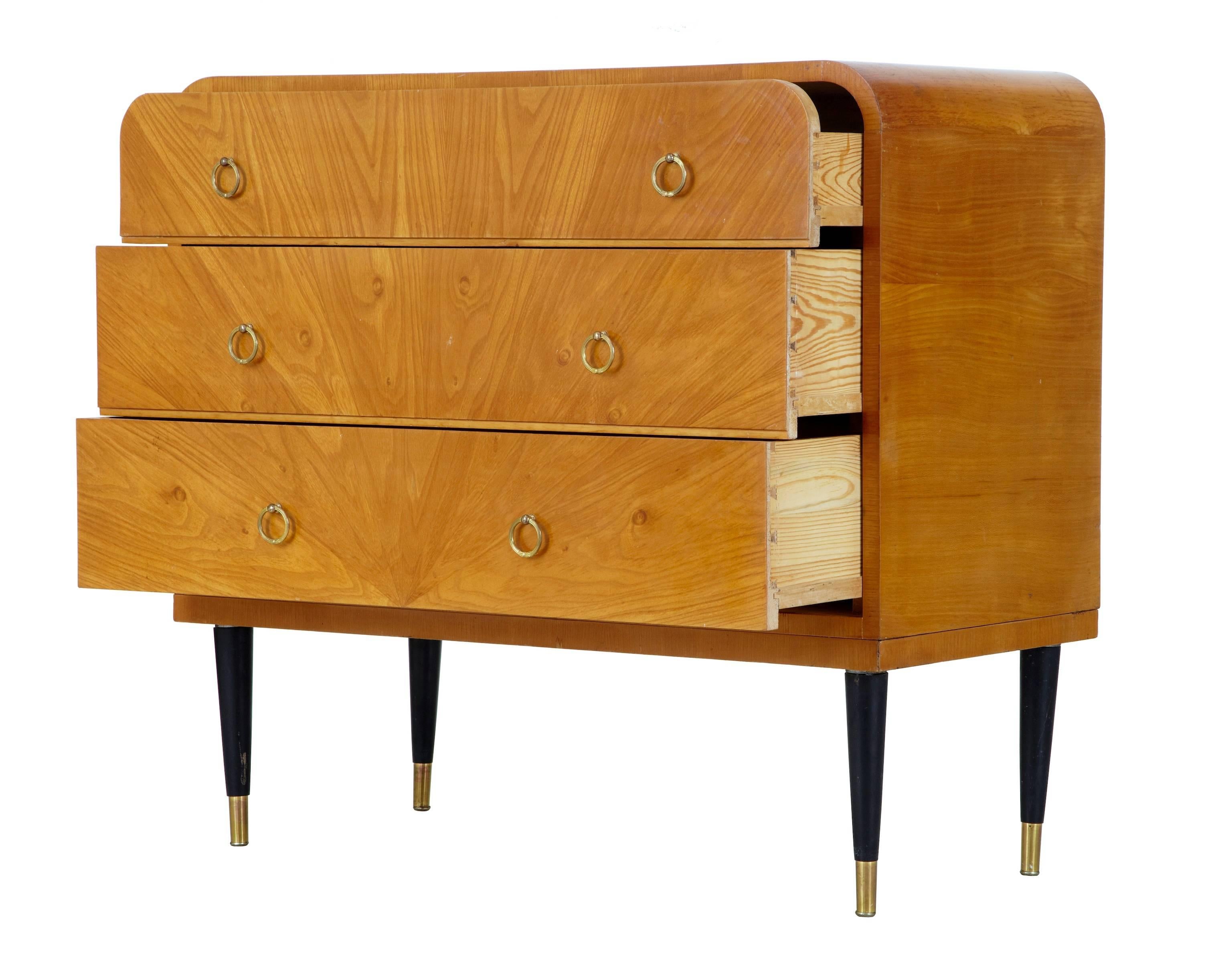 Art Deco 1950s Later Deco Elm Chest of Drawers