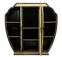 Rare Shanghai Art Deco Lacquered Three Door Wardrobe