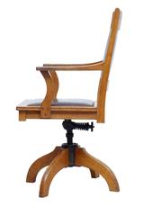 1920s Oak and Leather Office Chair