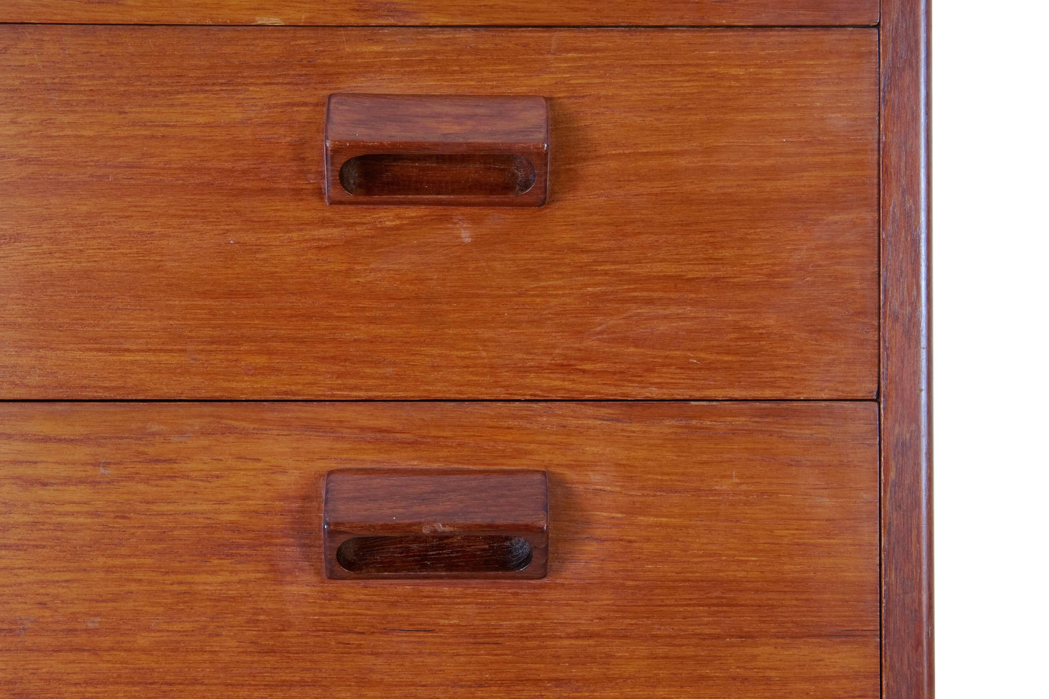 Woodwork Pair of Danish 1960s Tall Teak Chest of Drawers