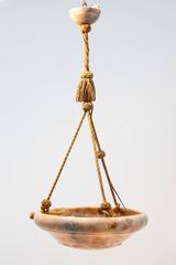 Art Deco Carved Alabaster Chandelier Ceiling Light