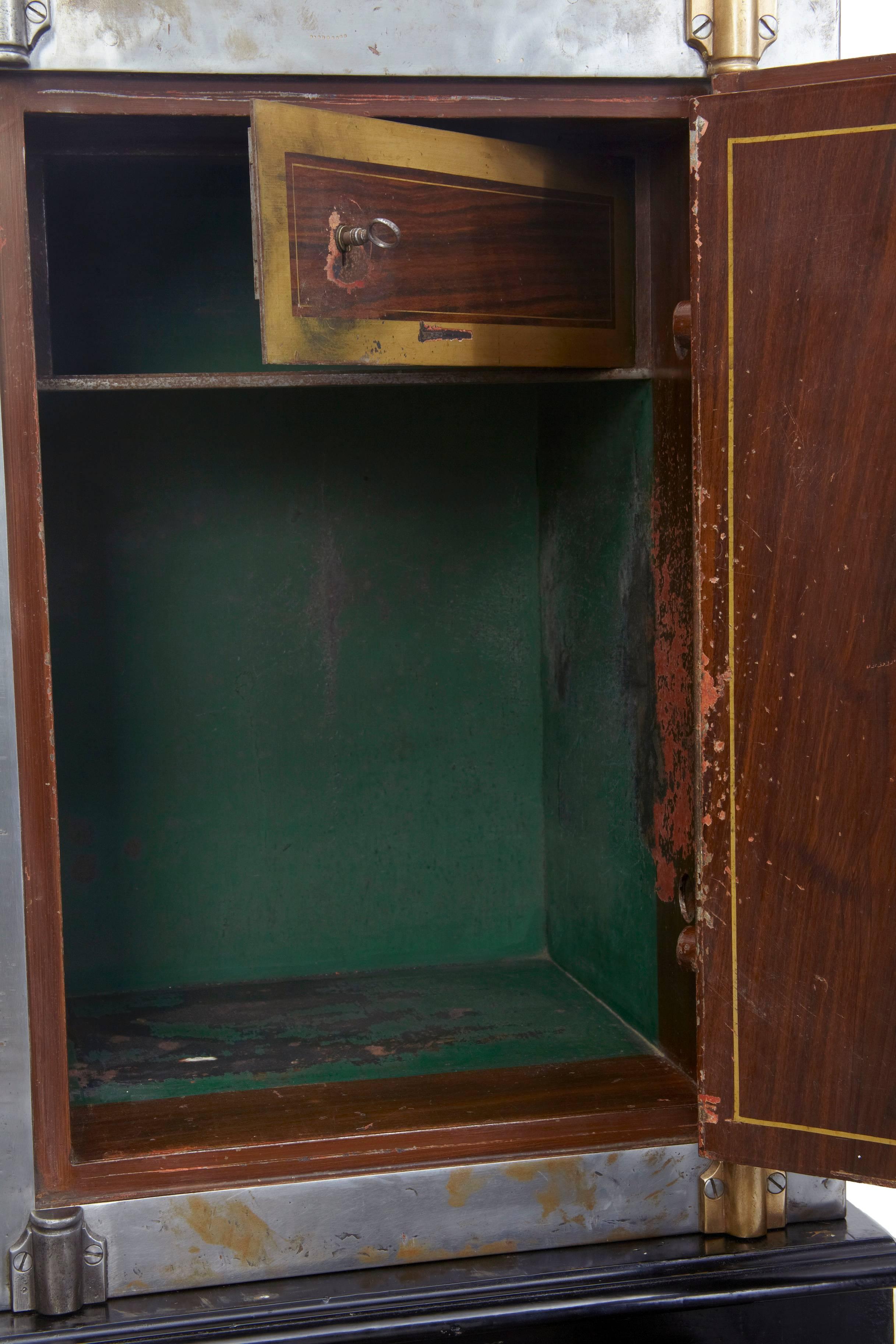 European 19th Century Polished Steel Safe on Stand