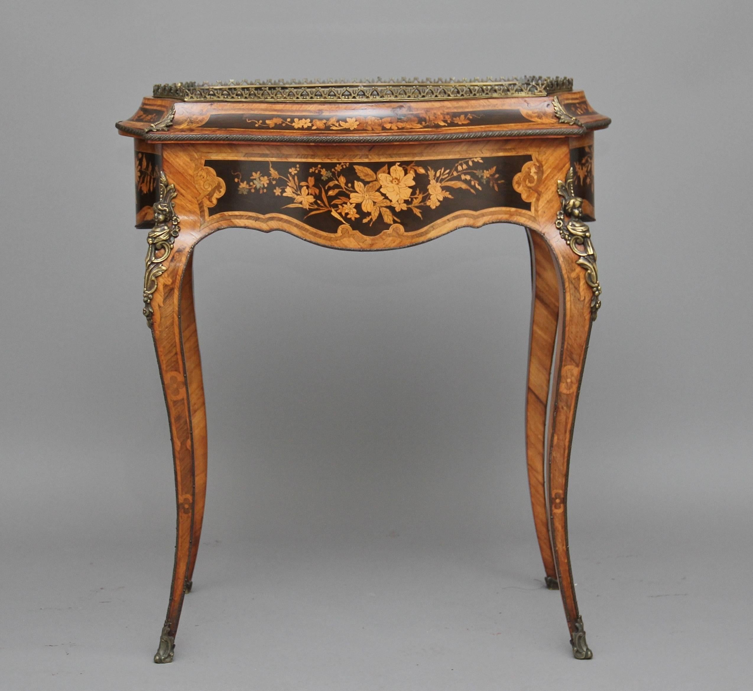 European 19th Century French Inlaid Kingwood Bijouterie Table