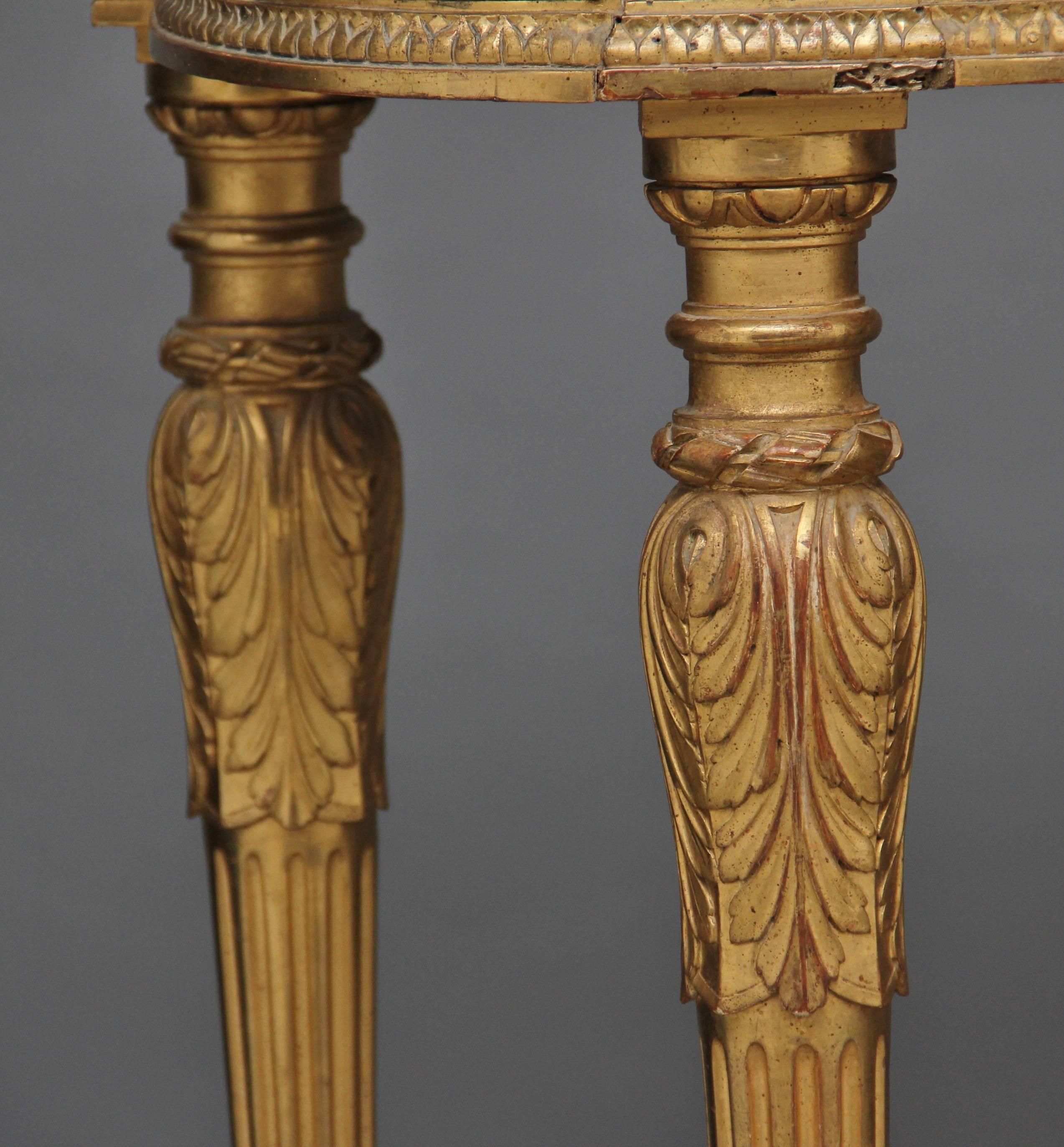 19th Century Gilt and Marble-Top Consul Table 2