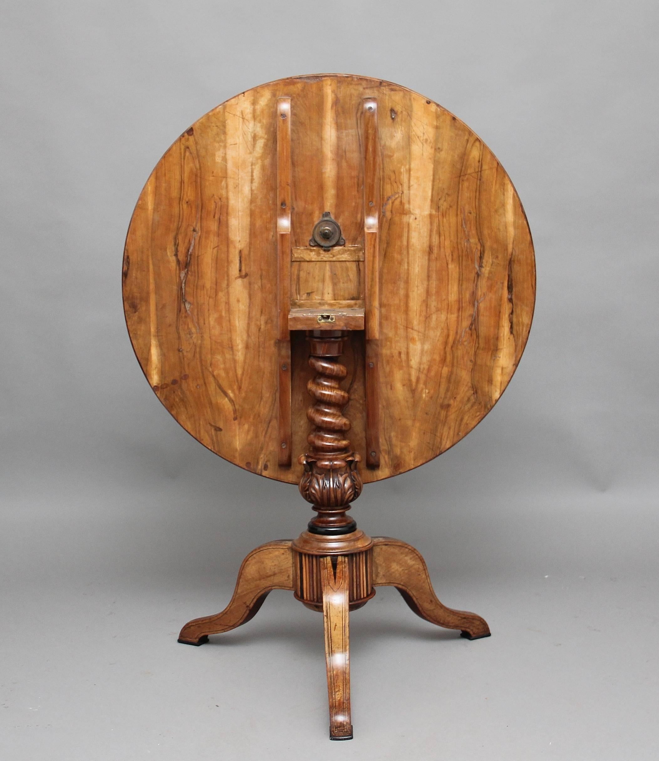 Early Victorian 19th Century Italian Sorrento Marquetry Tilt-Top Table