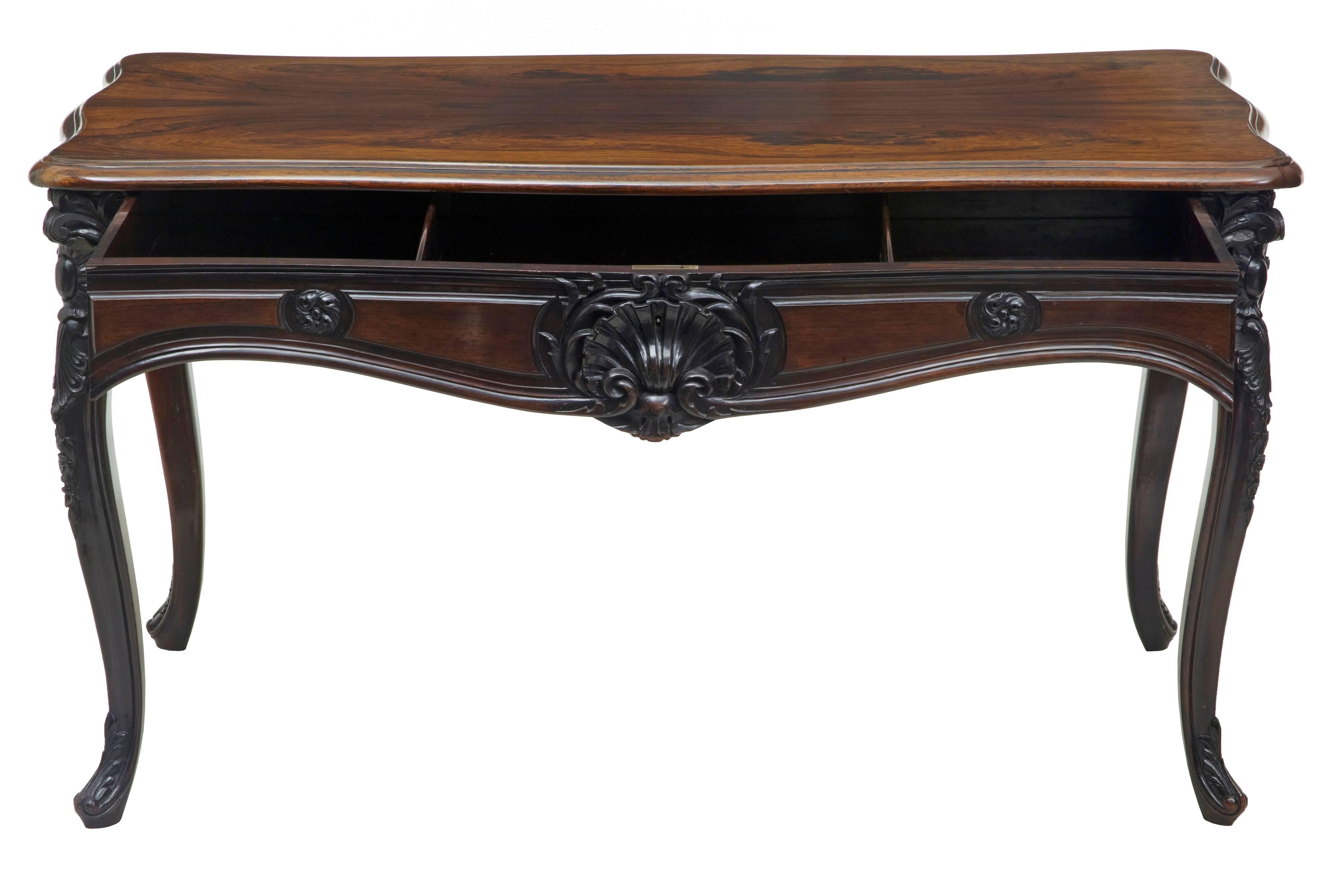 Victorian 19th Century Carved Rosewood Occasional Table