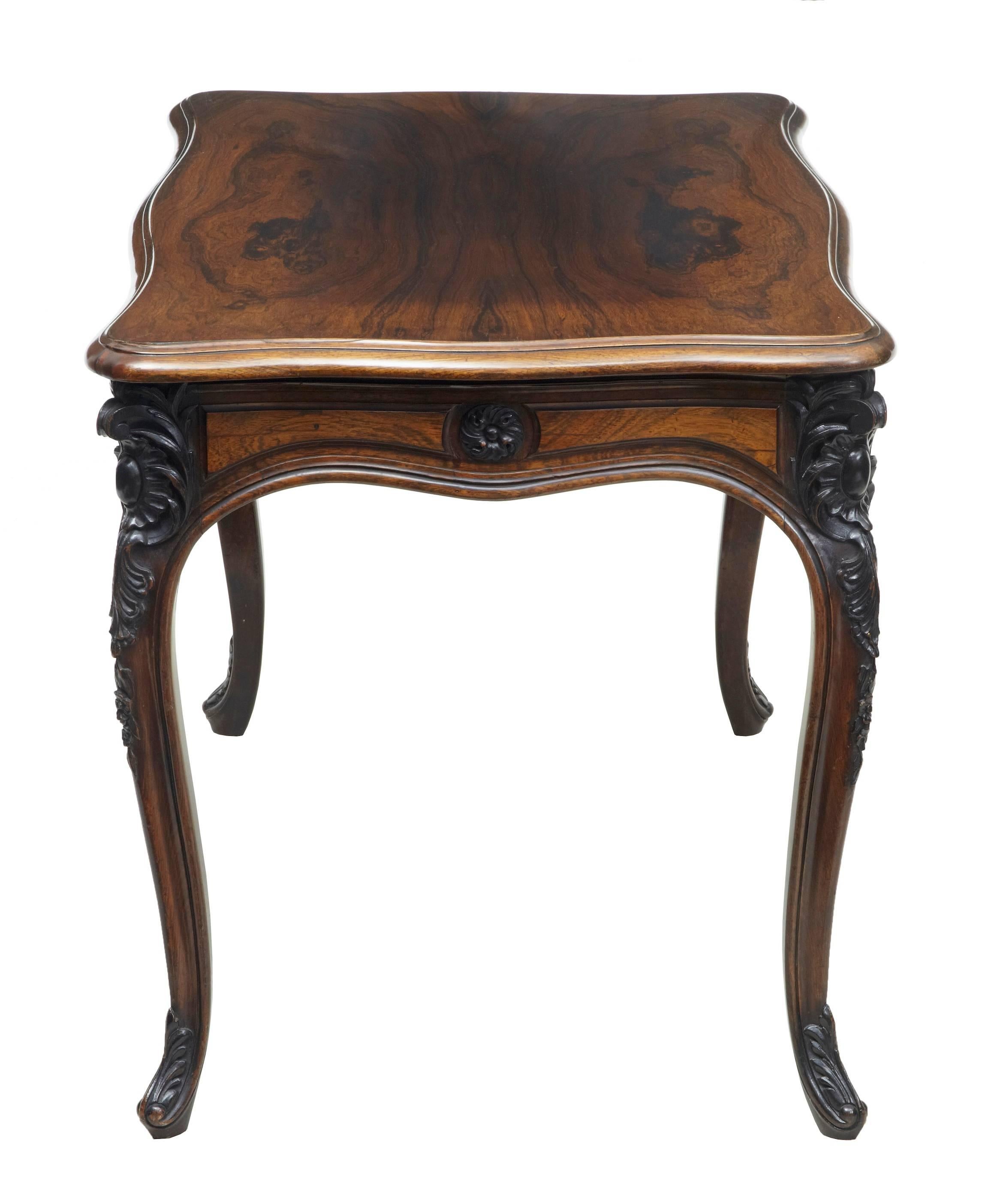 European 19th Century Carved Rosewood Occasional Table