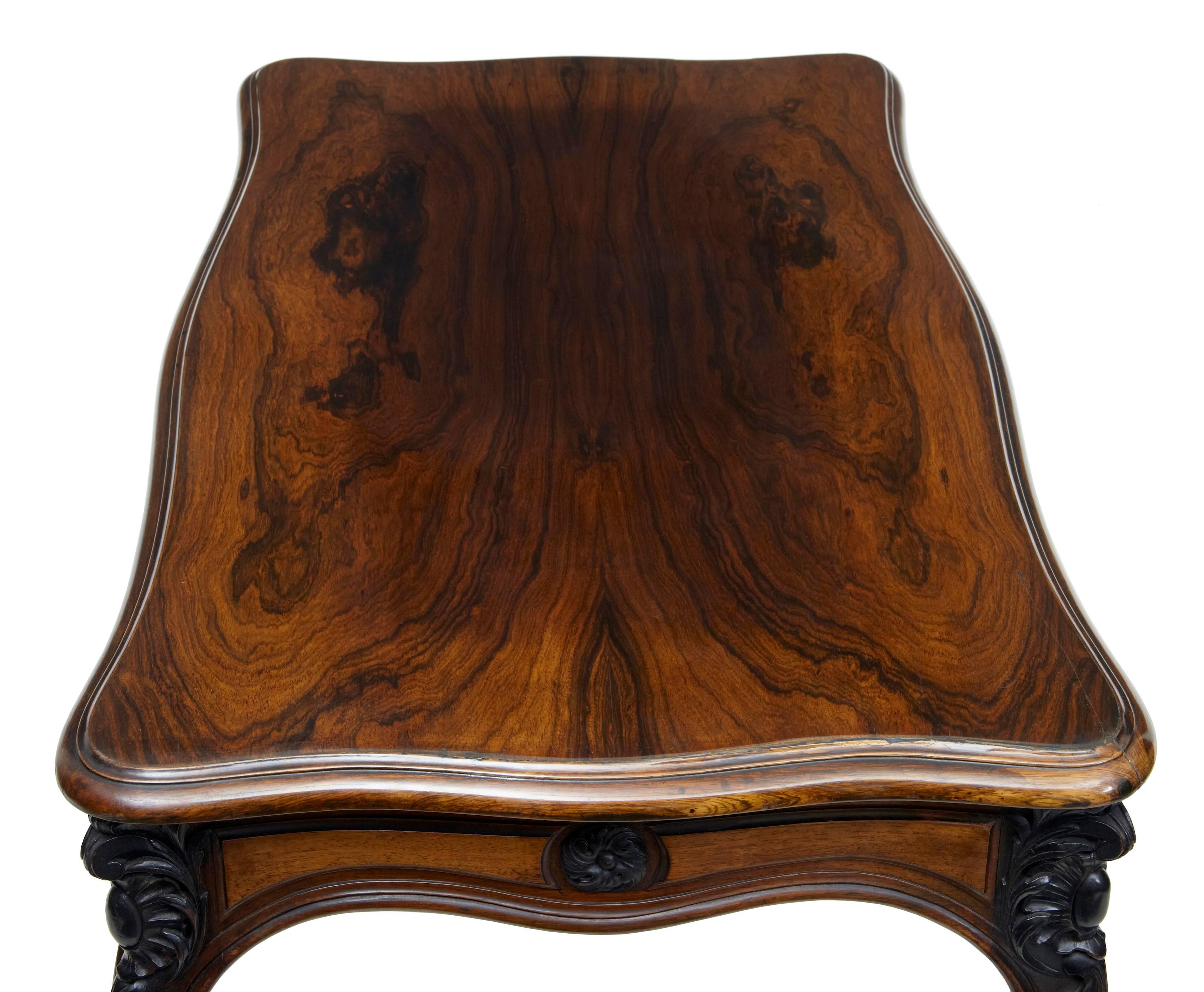 19th Century Carved Rosewood Occasional Table 1